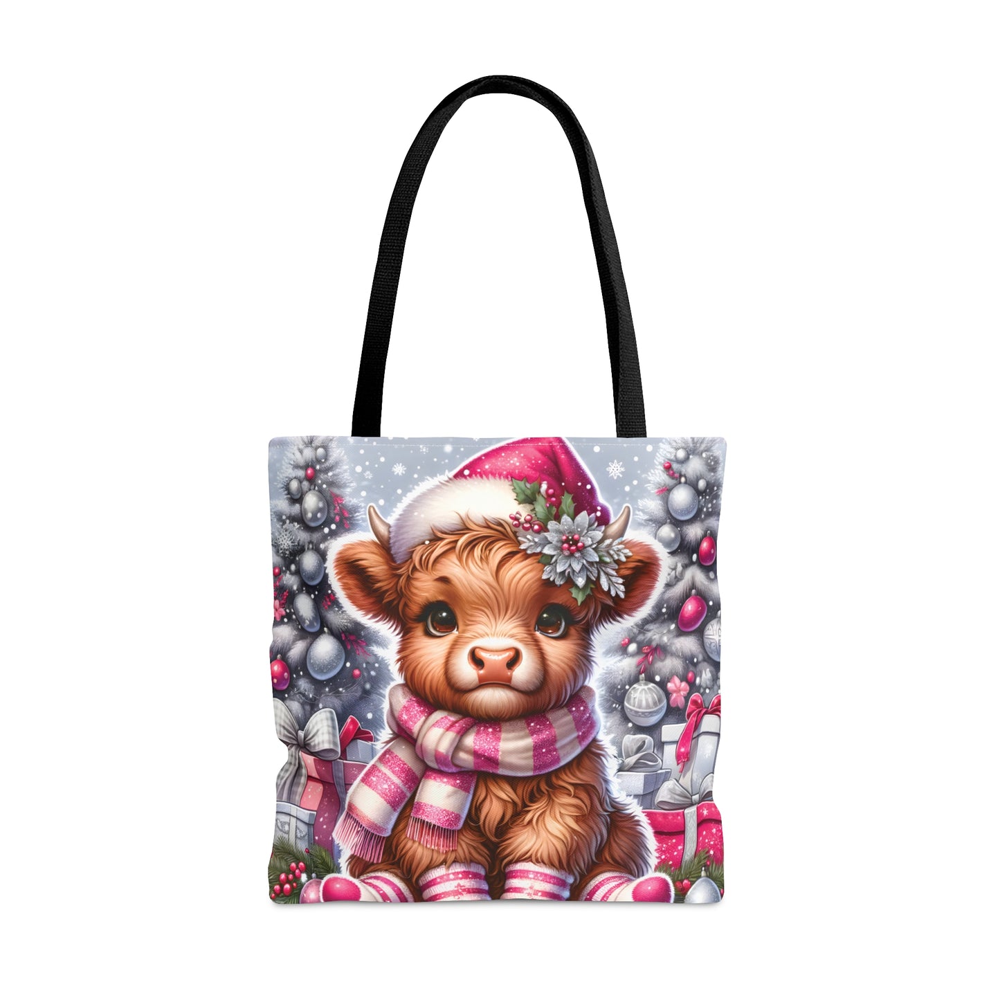 Personalised/Non-Personalised Tote Bag, Christmas, Highland Cow, Tote bag