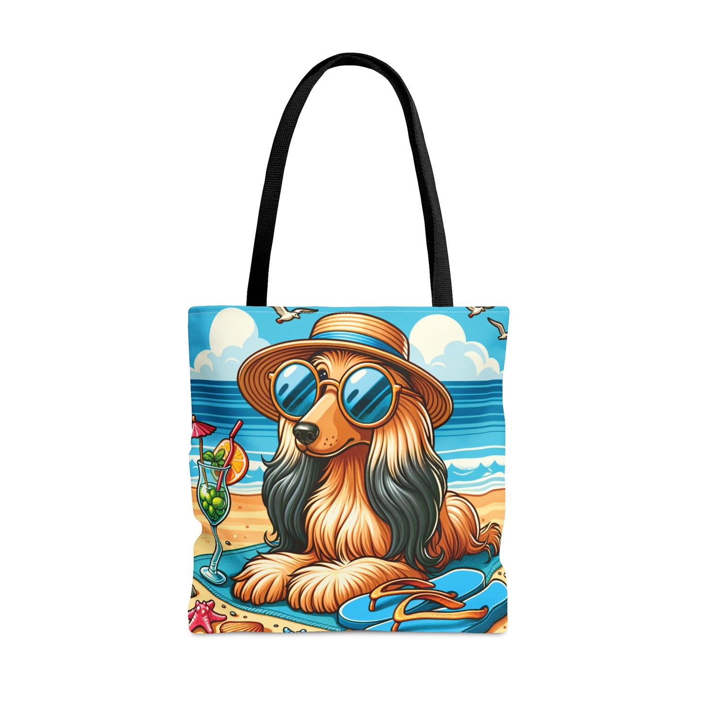 Tote Bag, Dog on Beach, Afghan Hound, Tote bag, awd-1118