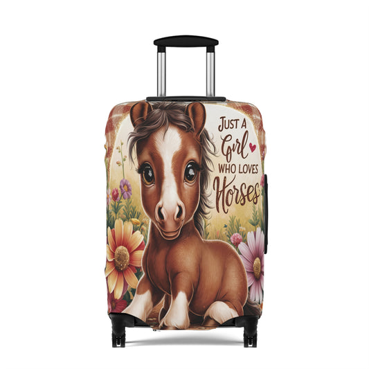 Luggage Cover, Just a Girl who Loves Horses, awd-3096