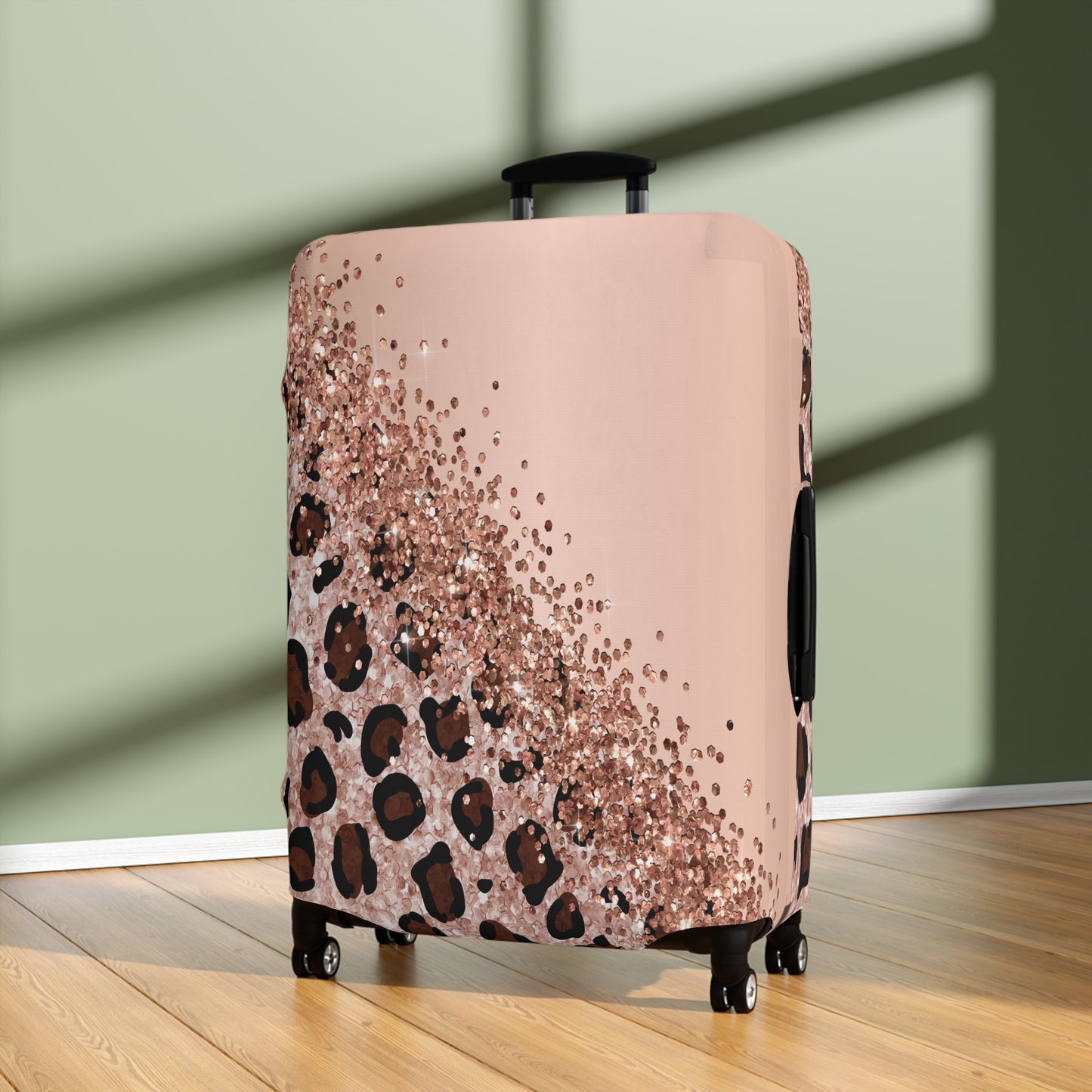 Luggage Cover, Leopard Print, Rose Gold, awd-1659