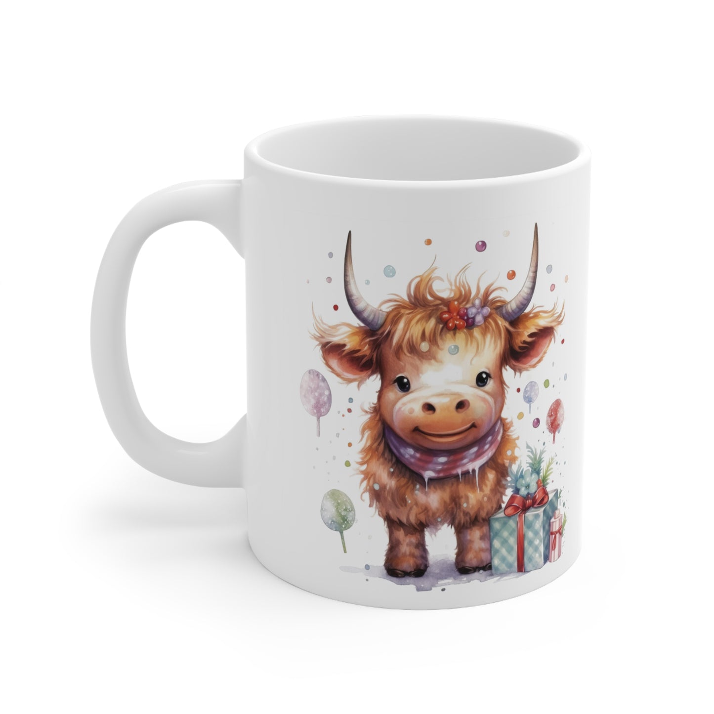 Personalised/Non Personalised Highland Cow, Ceramic Mug 11oz, Highland Cow Mug