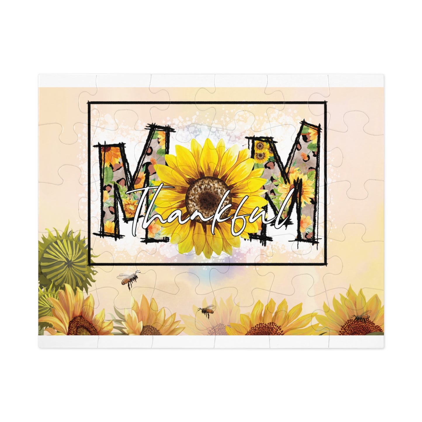 Jigsaw Puzzle, Sunflower, Mom, Personalised/Non-Personalised (30, 110, 252, 500,1000-Piece)