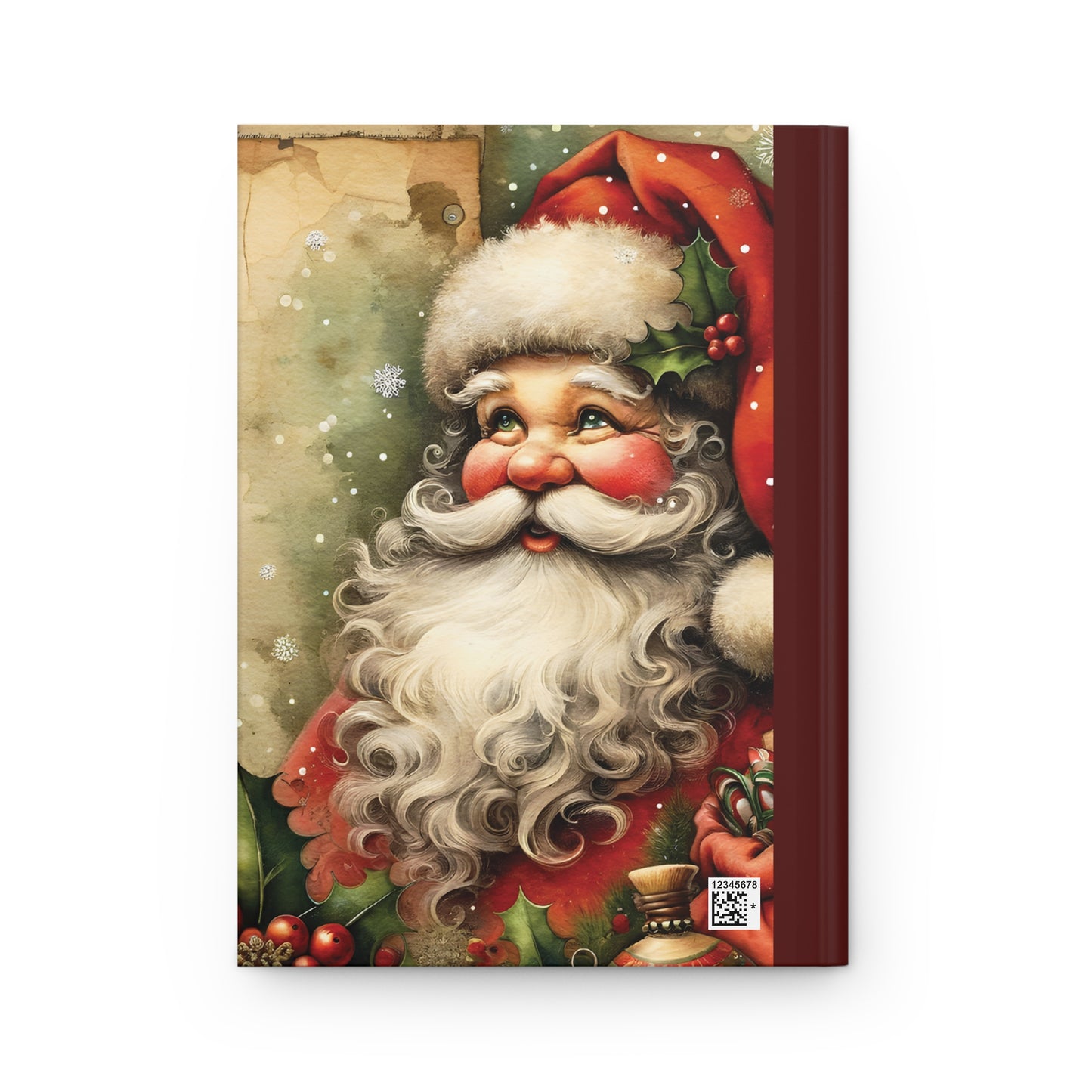 Personalised Hardcover Journal Matte, Christmas, Santa, awd-1478