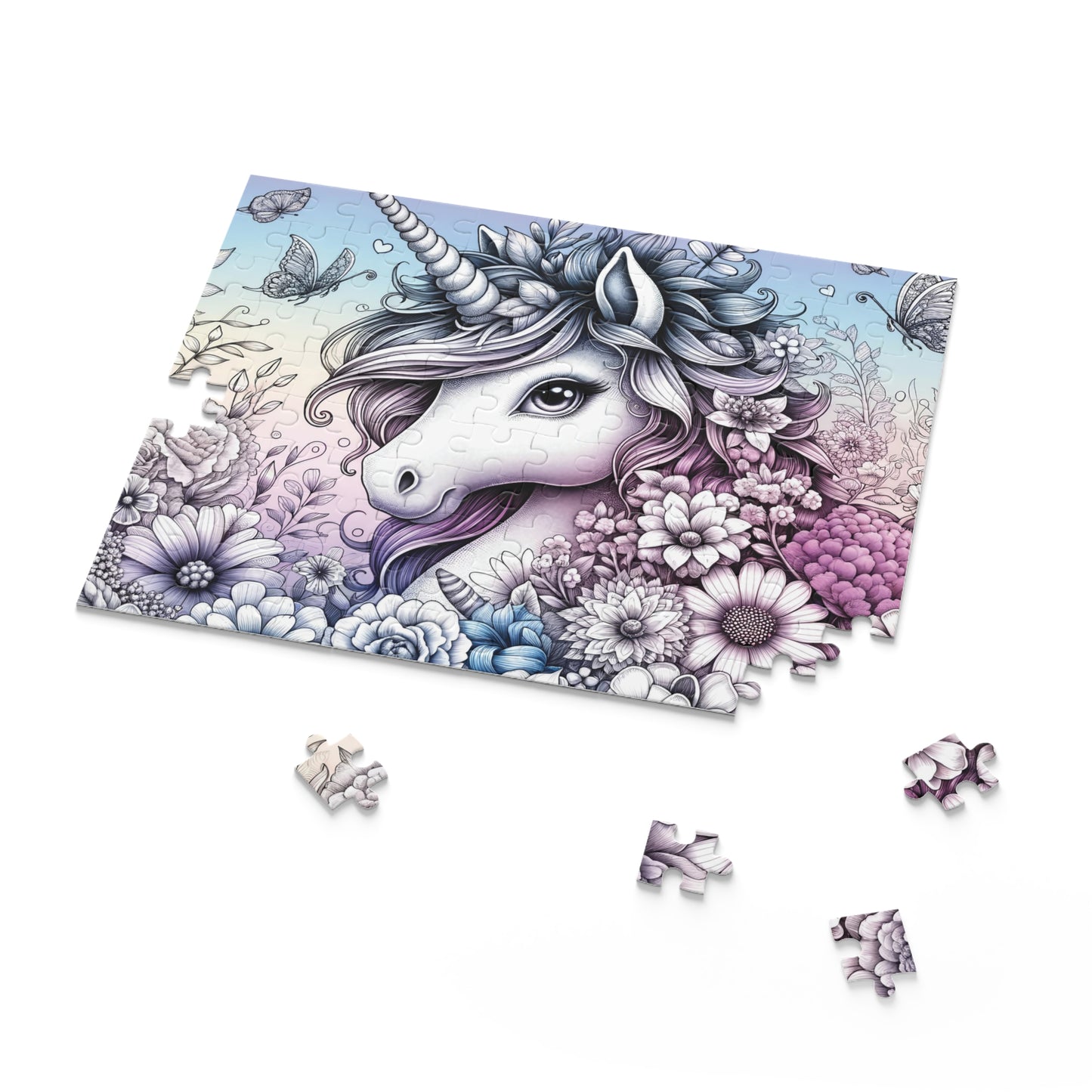 Personalised/Non-Personalised Puzzle, Unicorn (120, 252, 500-Piece)