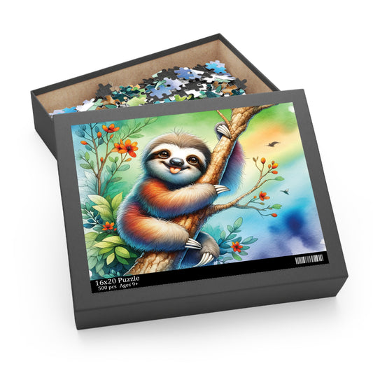 Personalised/Non-Personalised Puzzle, Sloth (120, 252, 500-Piece)