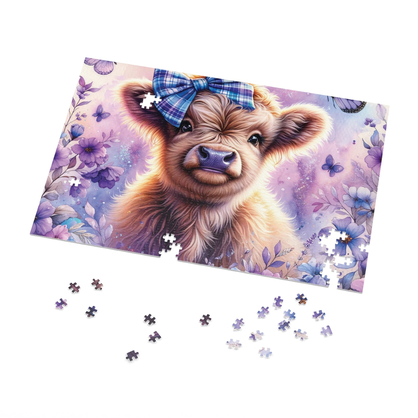 Jigsaw Puzzle, Highland Cow, Personalised/Non-Personalised (30, 110, 252, 500,1000-Piece)