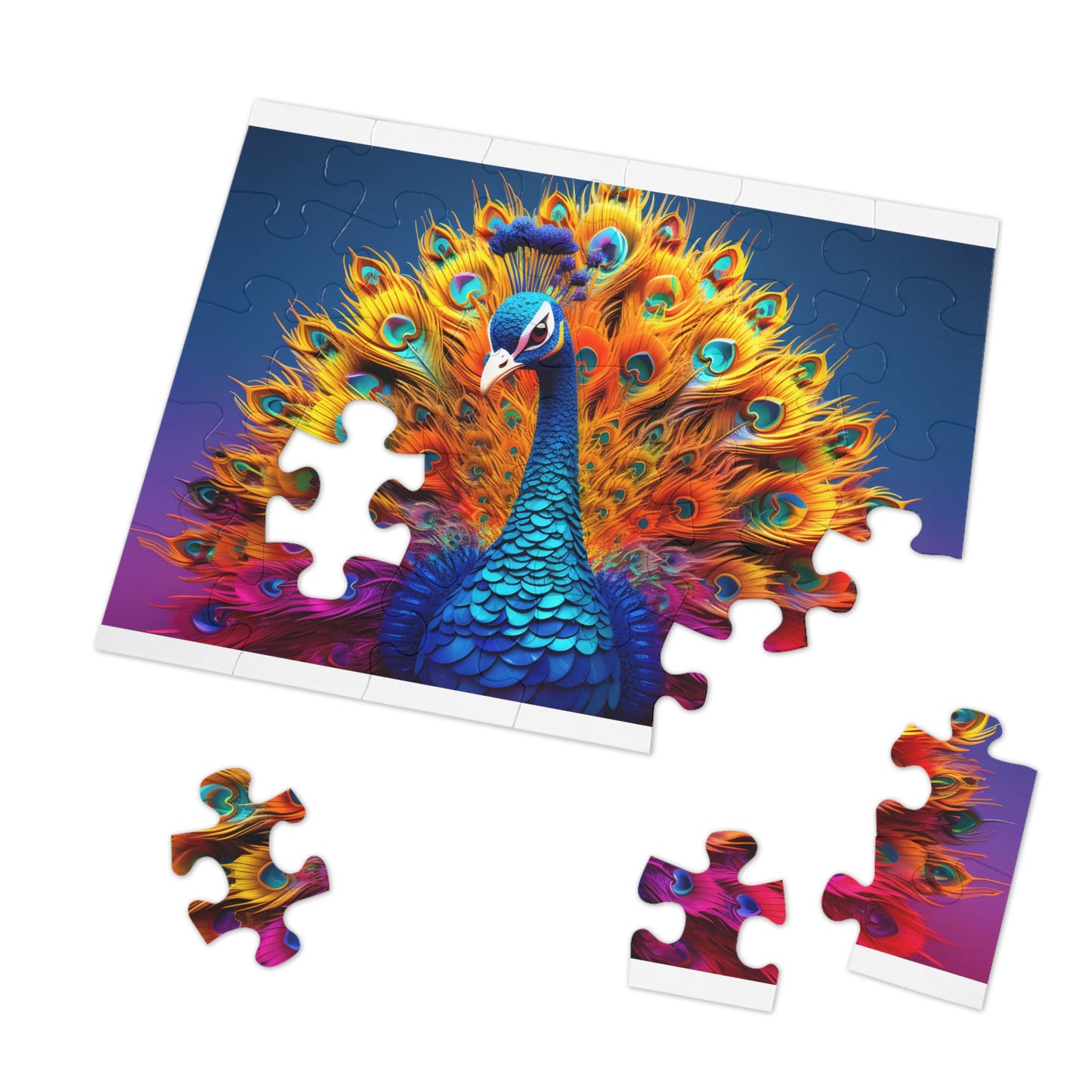 Jigsaw Puzzle, Peacock, Personalised/Non-Personalised (30, 110, 252, 500,1000-Piece)