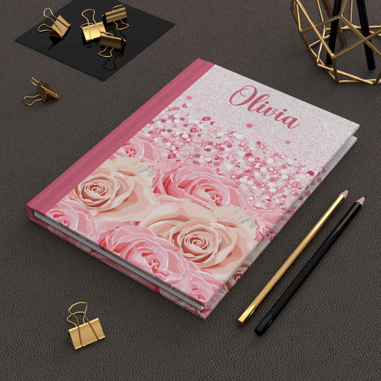 Personalised Hardcover Journal Matte, Roses, awd-1726