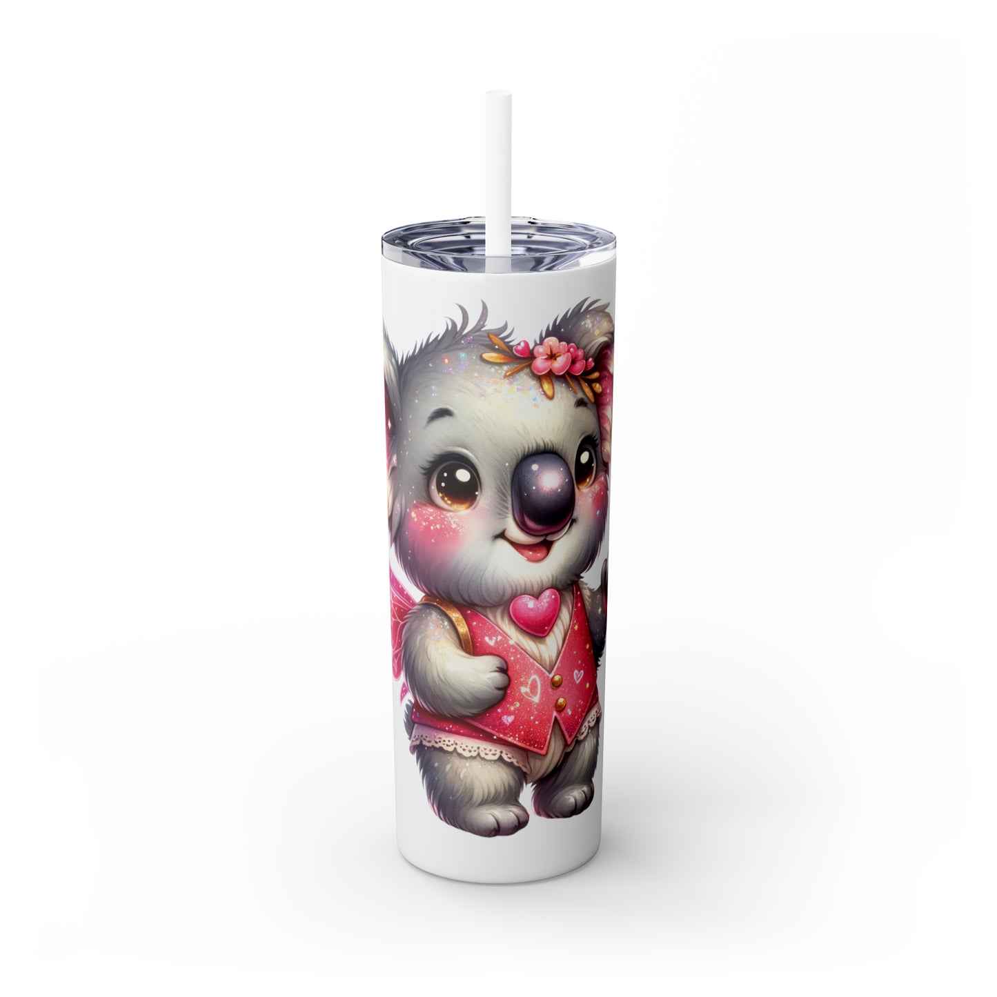 Skinny Tumbler with Straw, 20oz, Australian Animal, Koala, Fairy, awd-1326