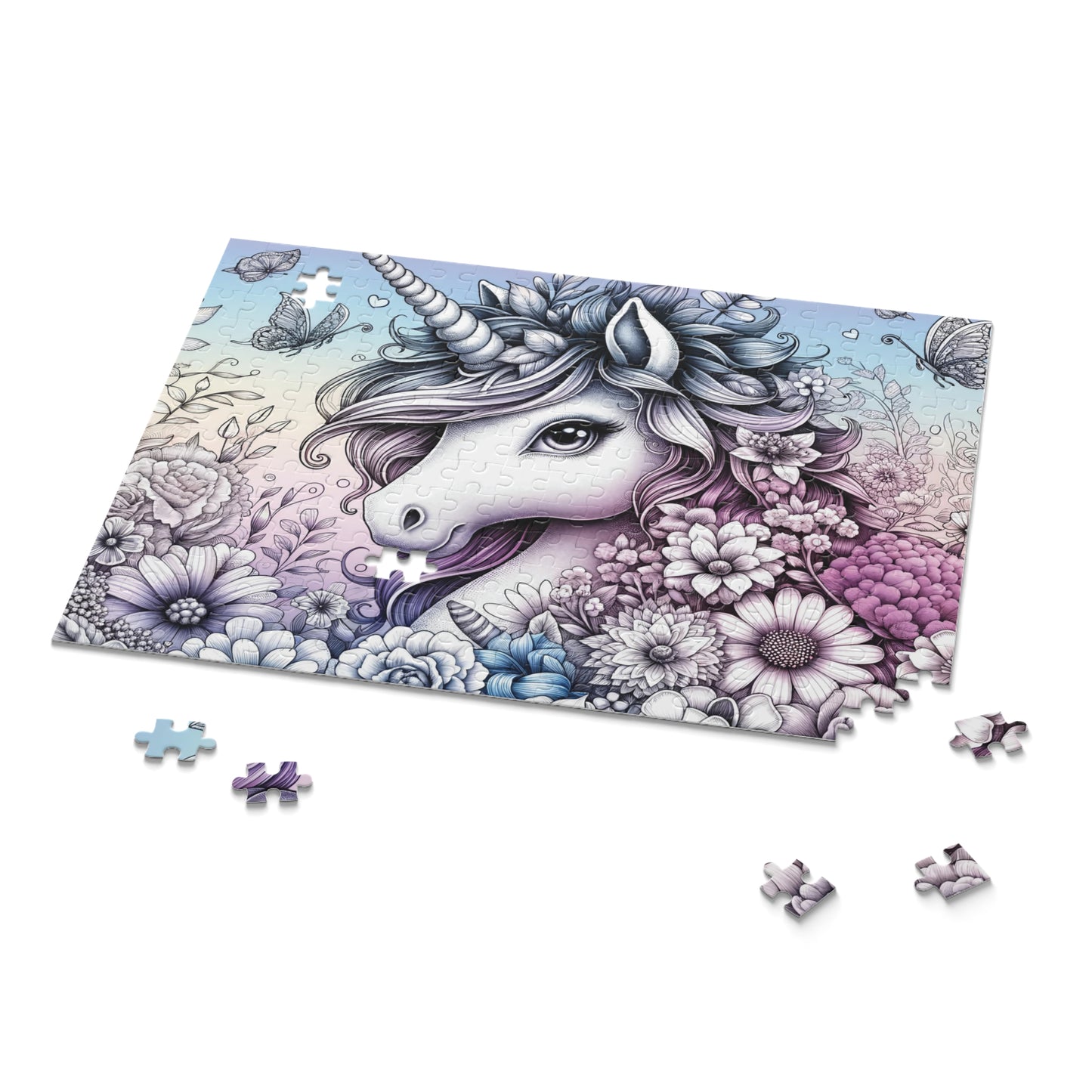 Personalised/Non-Personalised Puzzle, Unicorn (120, 252, 500-Piece)