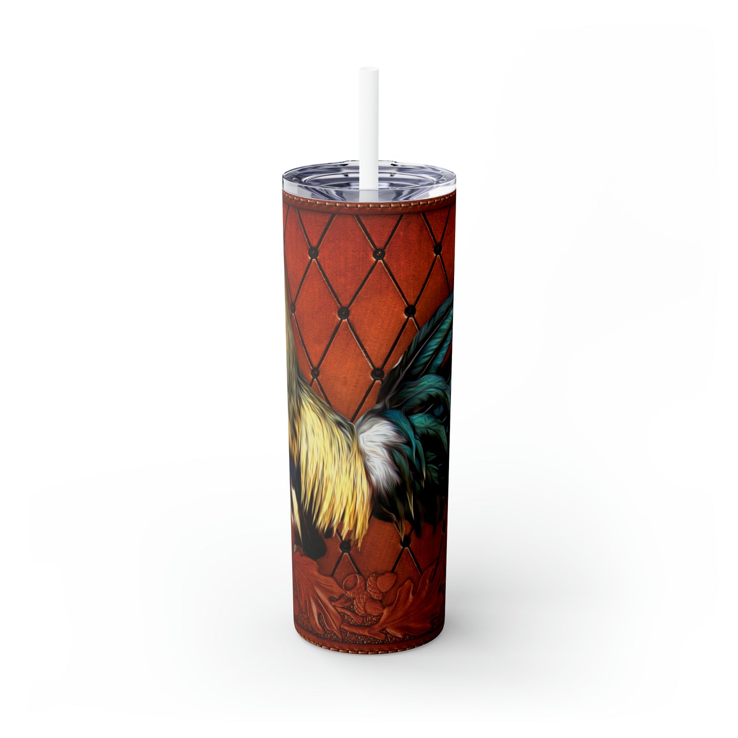 Skinny Tumbler with Straw, 20oz Rooster, awd-36