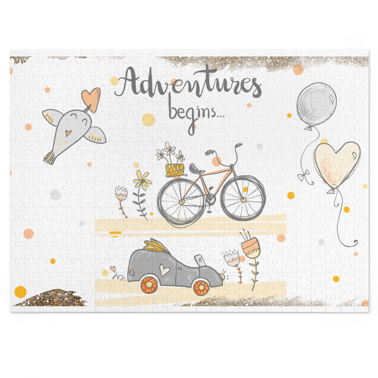 Jigsaw Puzzle, Travel, Let the Adventures Begin, Personalised/Non-Personalised (30, 110, 252, 500,1000-Piece)