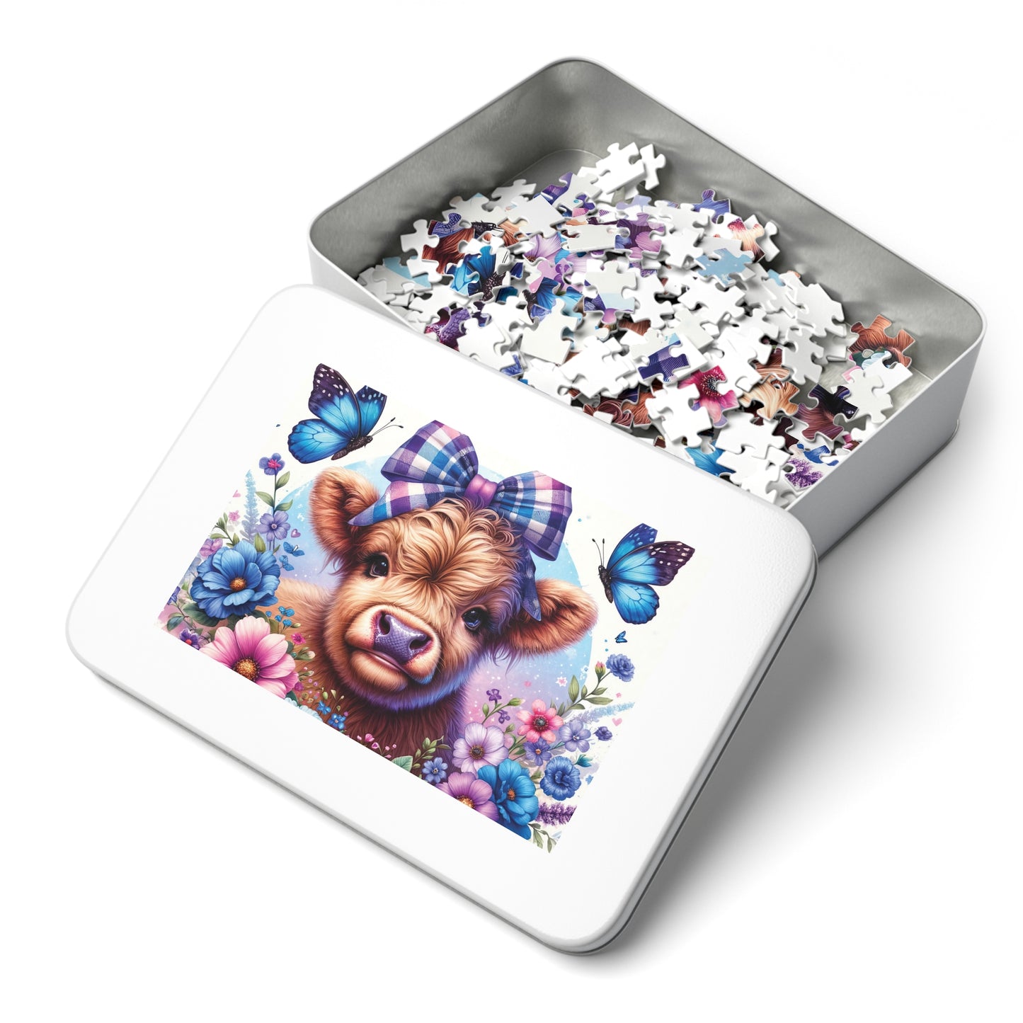 Jigsaw Puzzle, Highland Cow, Personalised/Non-Personalised (30, 110, 252, 500,1000-Piece)