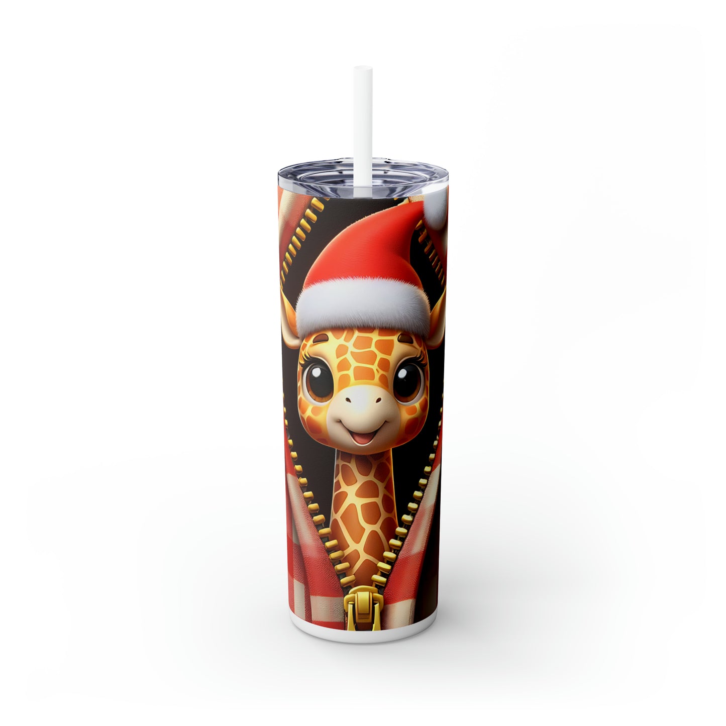 Skinny Tumbler with Straw, 20oz, Giraffe, awd-850