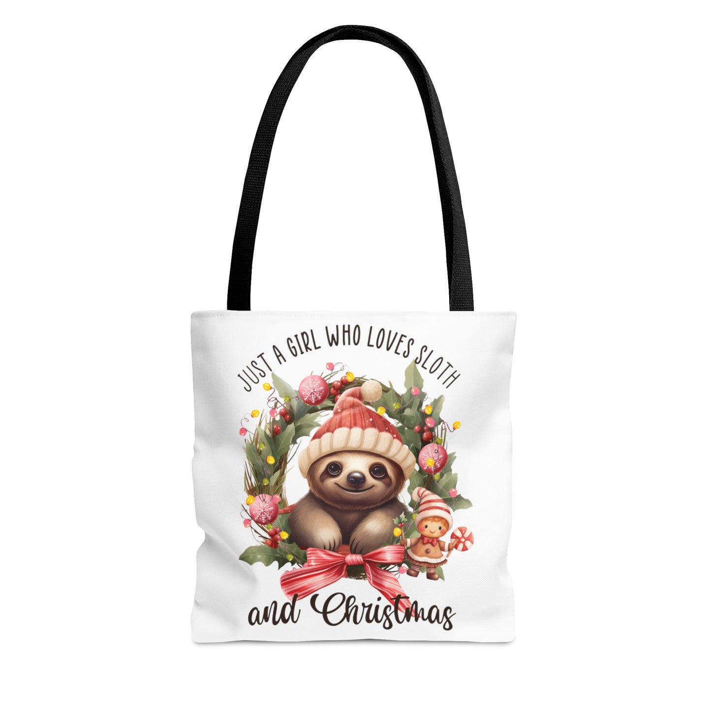 Tote Bag, Christmas, Sloth, Just a Girl Who Loves Sloths, Personalised/Non-Personalised Tote bag