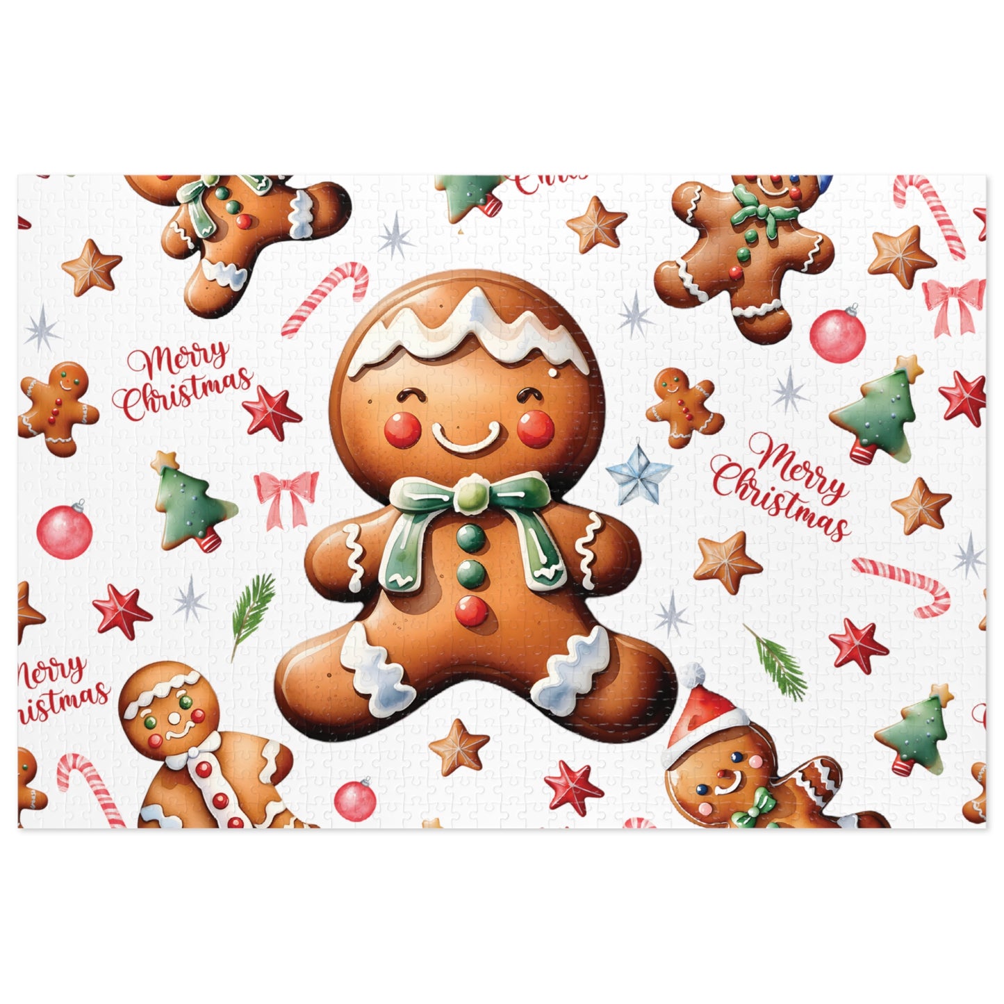 Jigsaw Puzzle, Christmas, Gingerbread Man, Personalised/Non-Personalised (30, 110, 252, 500,1000-Piece)