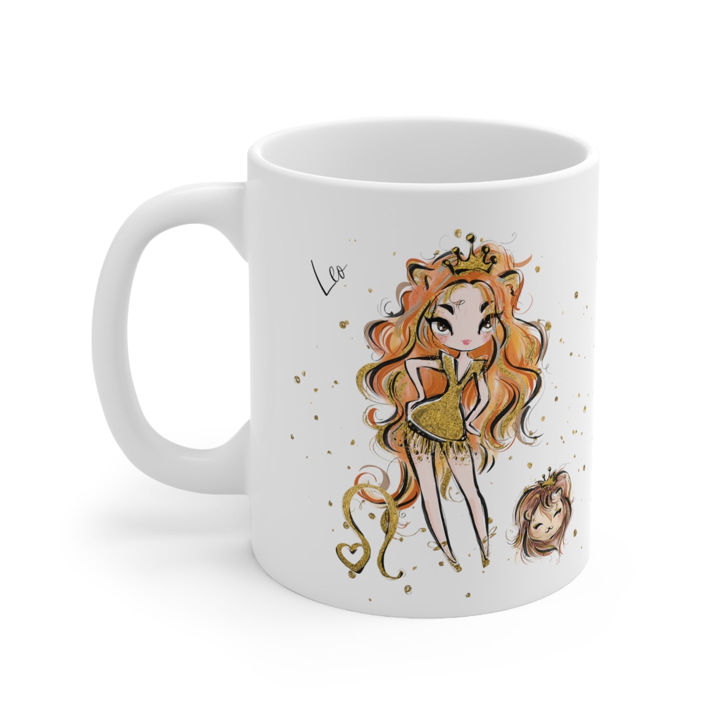 Personalised/Non Personalised Zodiac Sign, Leo, Ceramic Mug 11oz