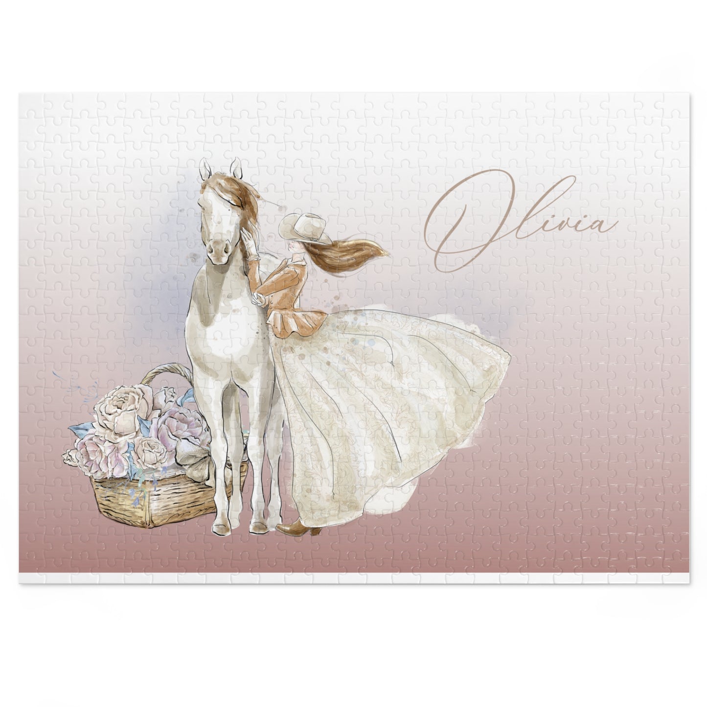 Jigsaw Puzzle, Western, Just a Girl Who Loves Horses, Personalised/Non-Personalised (30, 110, 252, 500,1000-Piece)