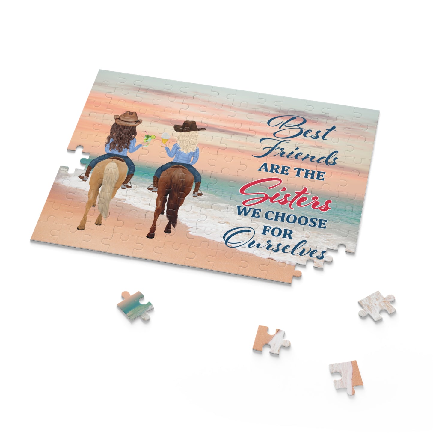 Personalised/Non-Personalised Puzzle, Country & Western, Best Friends (120, 252, 500-Piece)