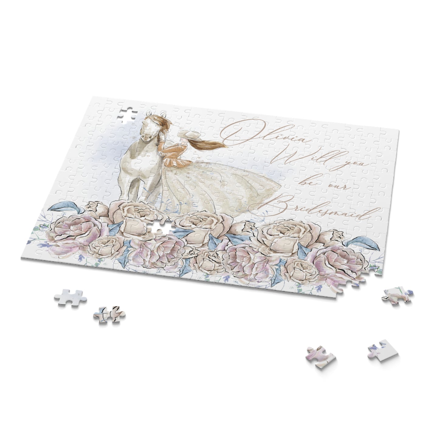 Personalised/Non-Personalised Puzzle, Just a Girl Who Loves Horses, Will you be my Bridesmaid (120, 252, 500-Piece)