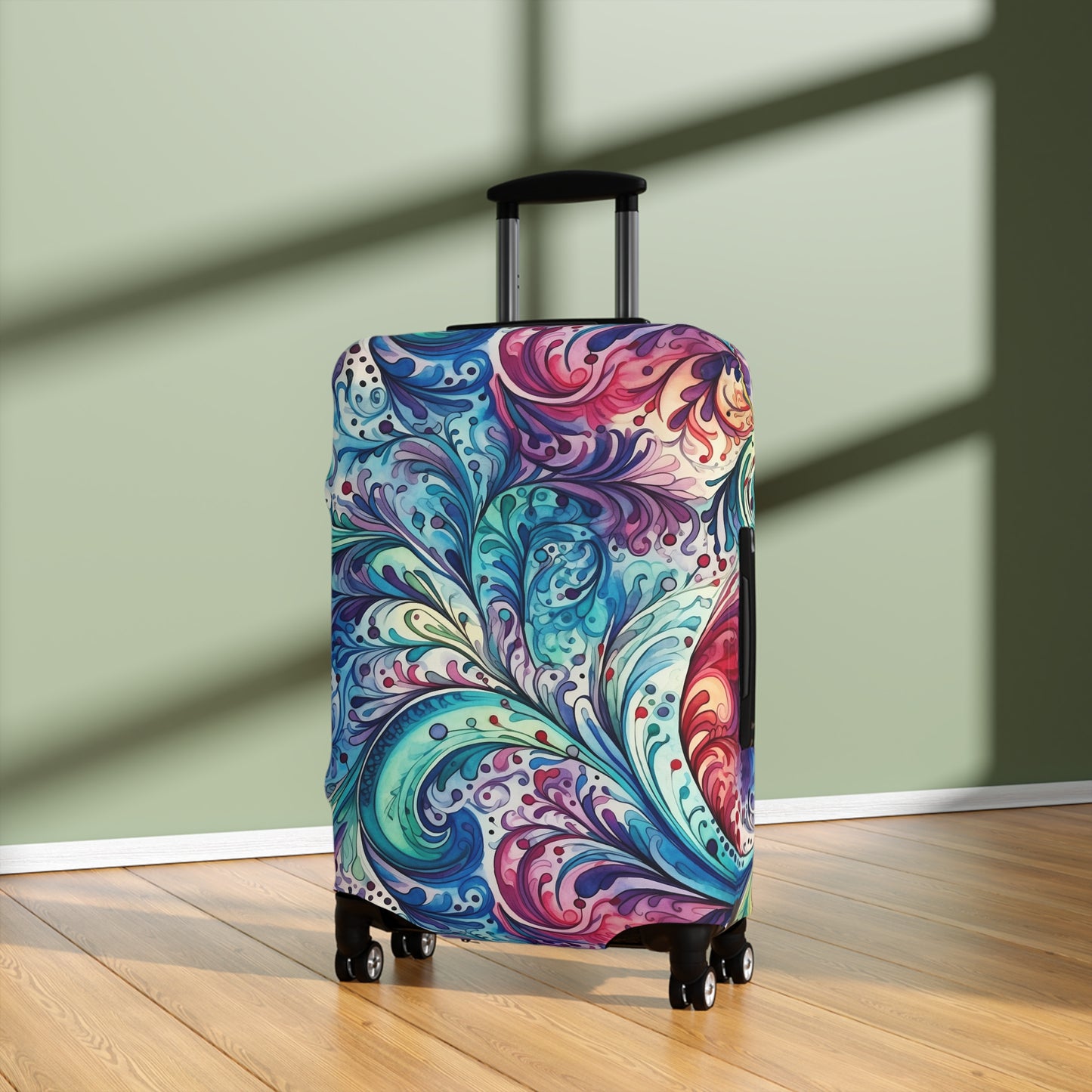 Luggage Cover, Rainbow Paisley