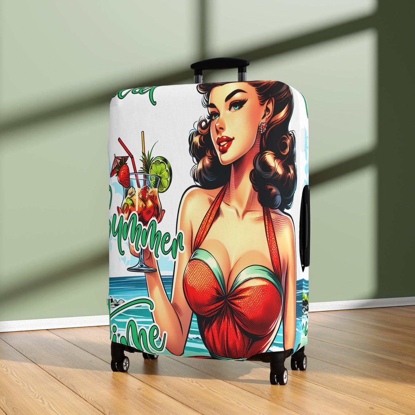 Luggage Cover, Retro Girl, Sweet Summer Time, awd-3006