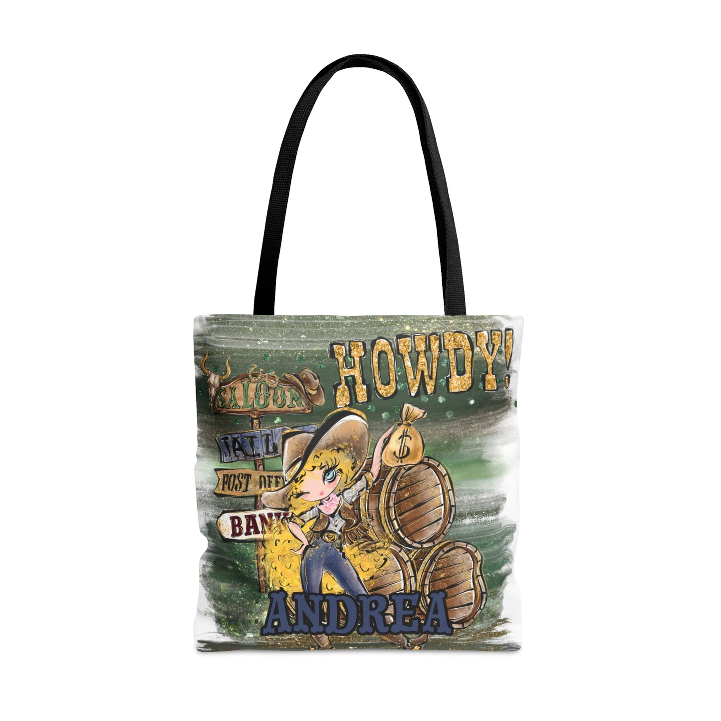 Personalised Tote Bag, Howdy, Blonde Curly Hair, Blue Eyes, Tote bag