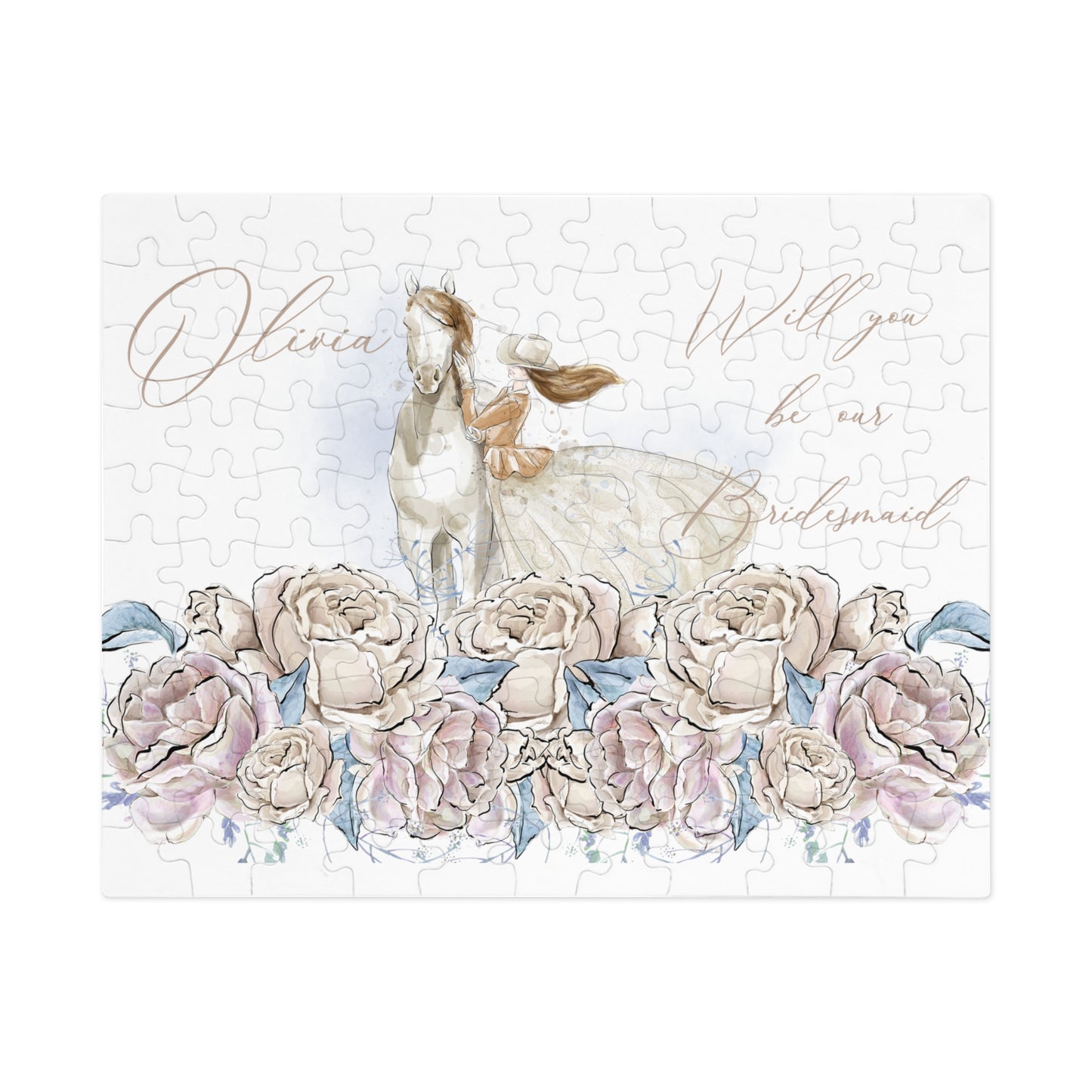 Jigsaw Puzzle, Western, Romance Floral, Bridal, Will you be our Bridesmaid, Personalised/Non-Personalised (30, 110, 252, 500,1000-Piece)