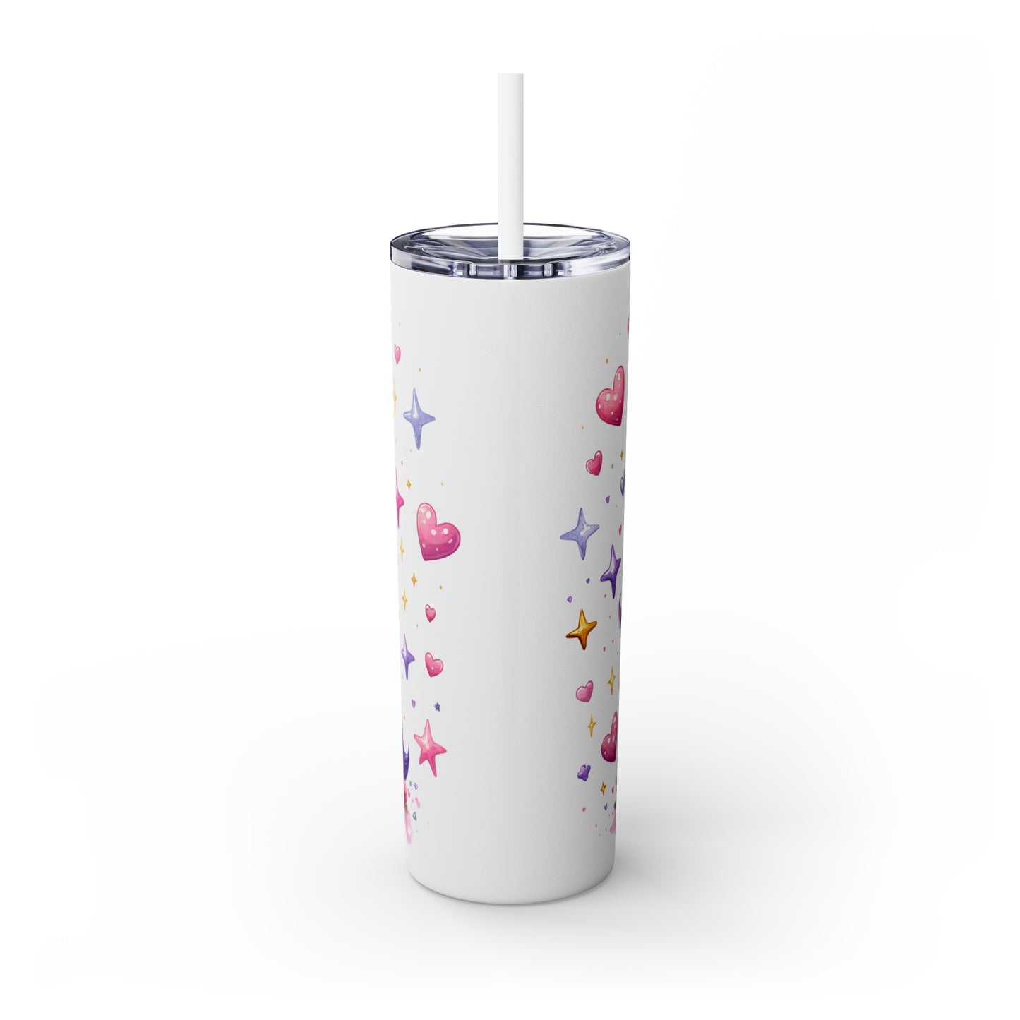 Skinny Tumbler with Straw, 20oz, Unicorn, I Love you