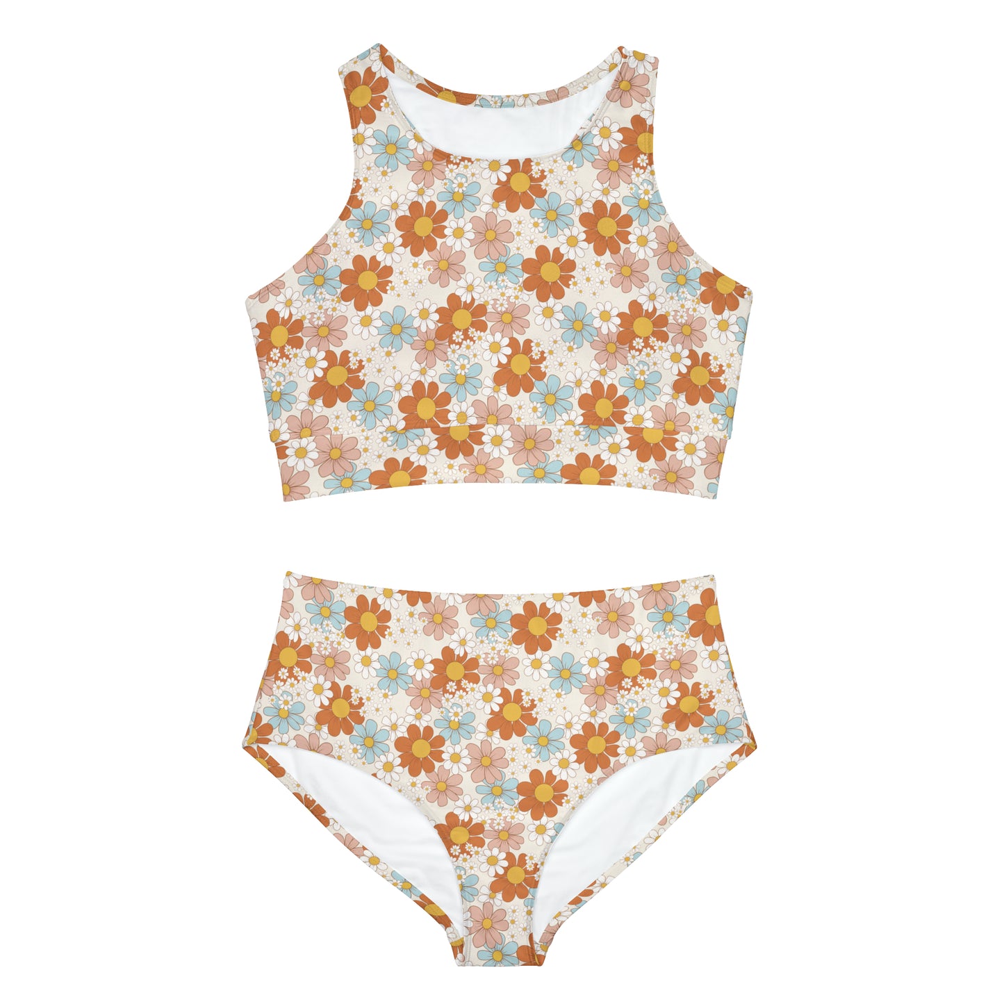 Retro Flowers Women's Sporty Bikini Set