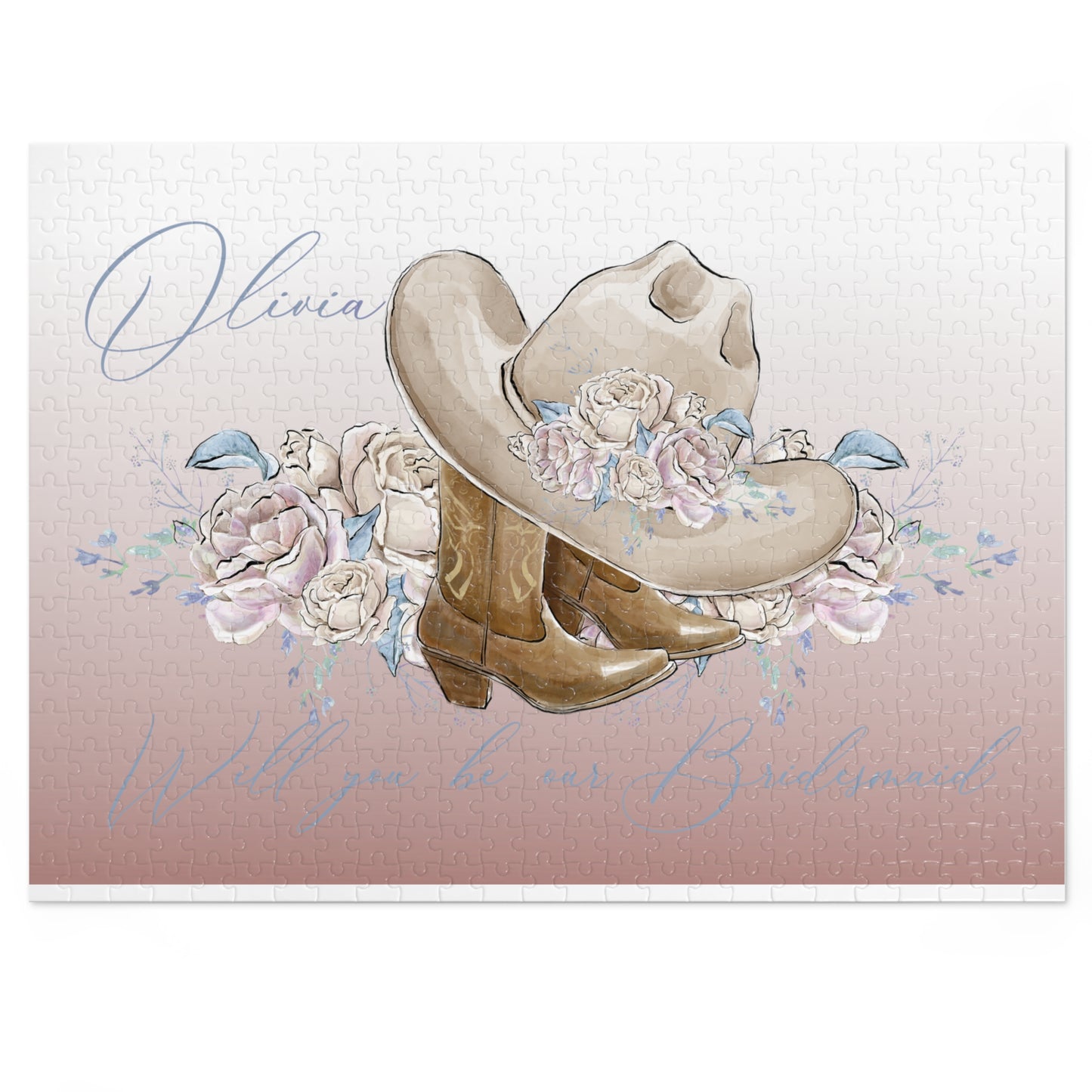 Jigsaw Puzzle, Western, Romance Floral, Bridal, Will you be our Bridesmaid, Personalised/Non-Personalised (30, 110, 252, 500,1000-Piece)