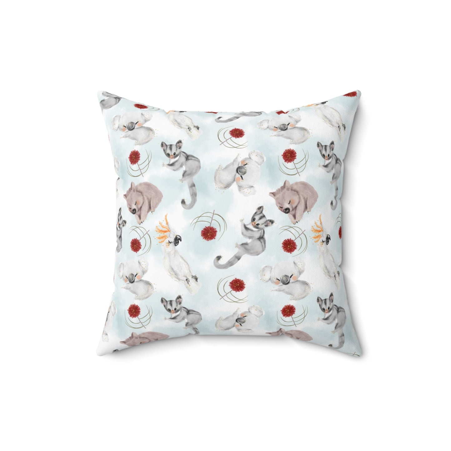 Spun Polyester Square Pillow, Australian Animals