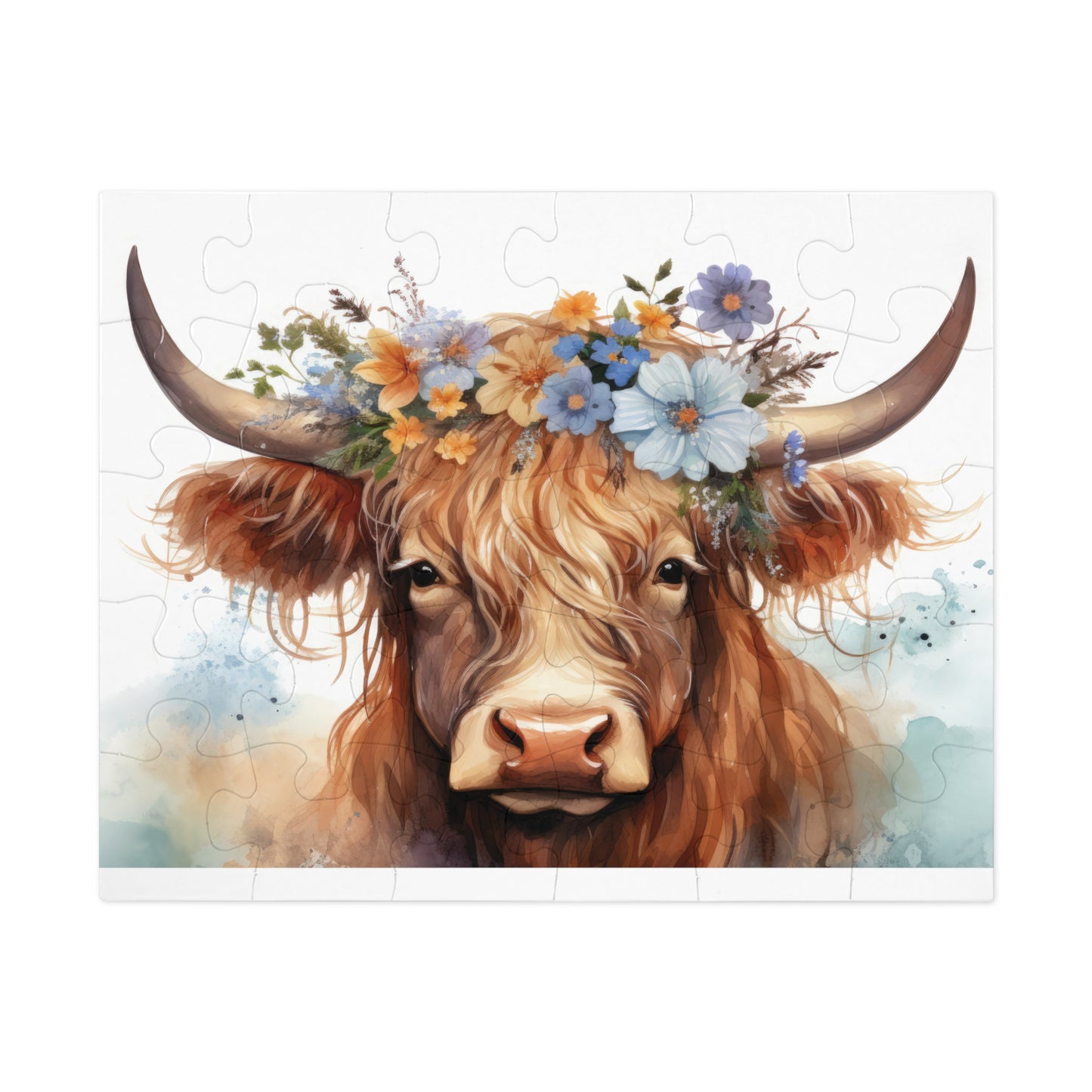 Jigsaw Puzzle, Highland Cow, Personalised/Non-Personalised (30, 110, 252, 500,1000-Piece)