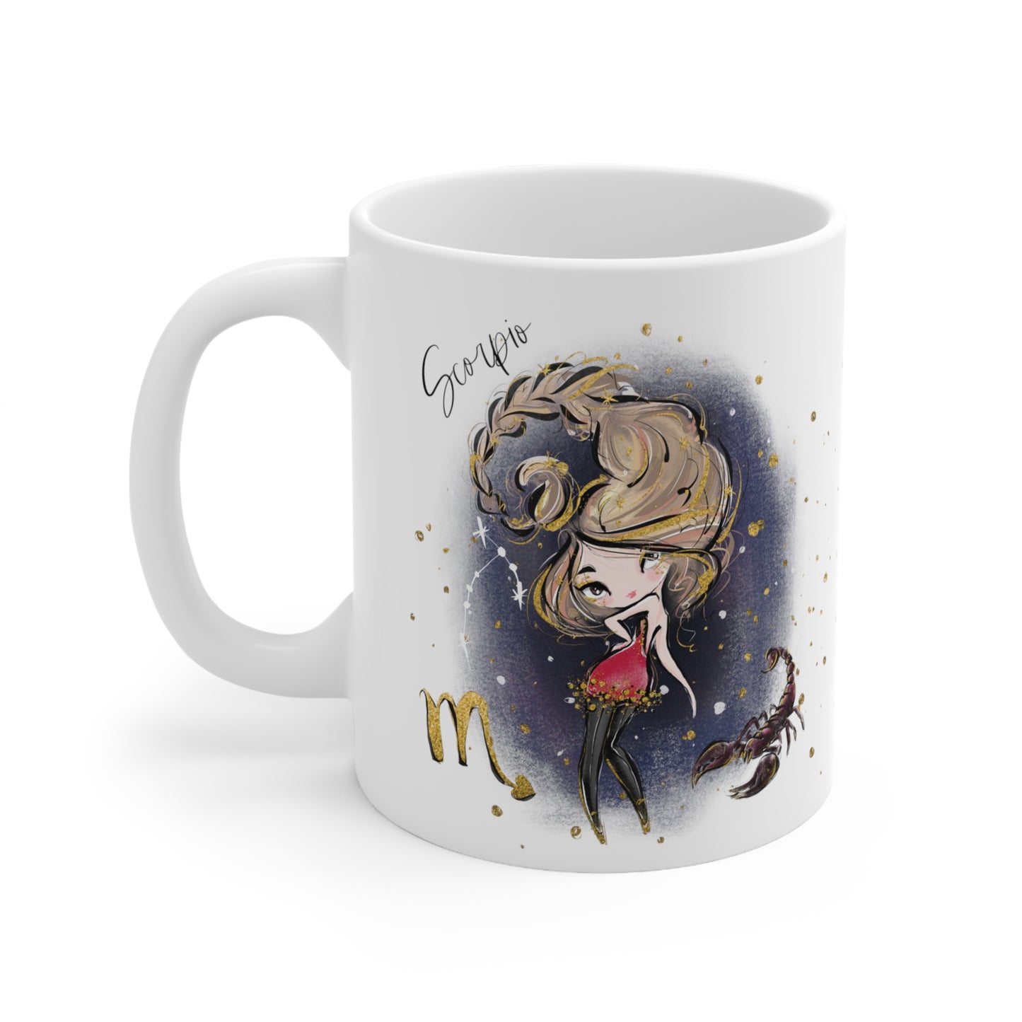 Personalised/Non Personalised Zodiac Sign, Scorpio, Ceramic Mug 11oz