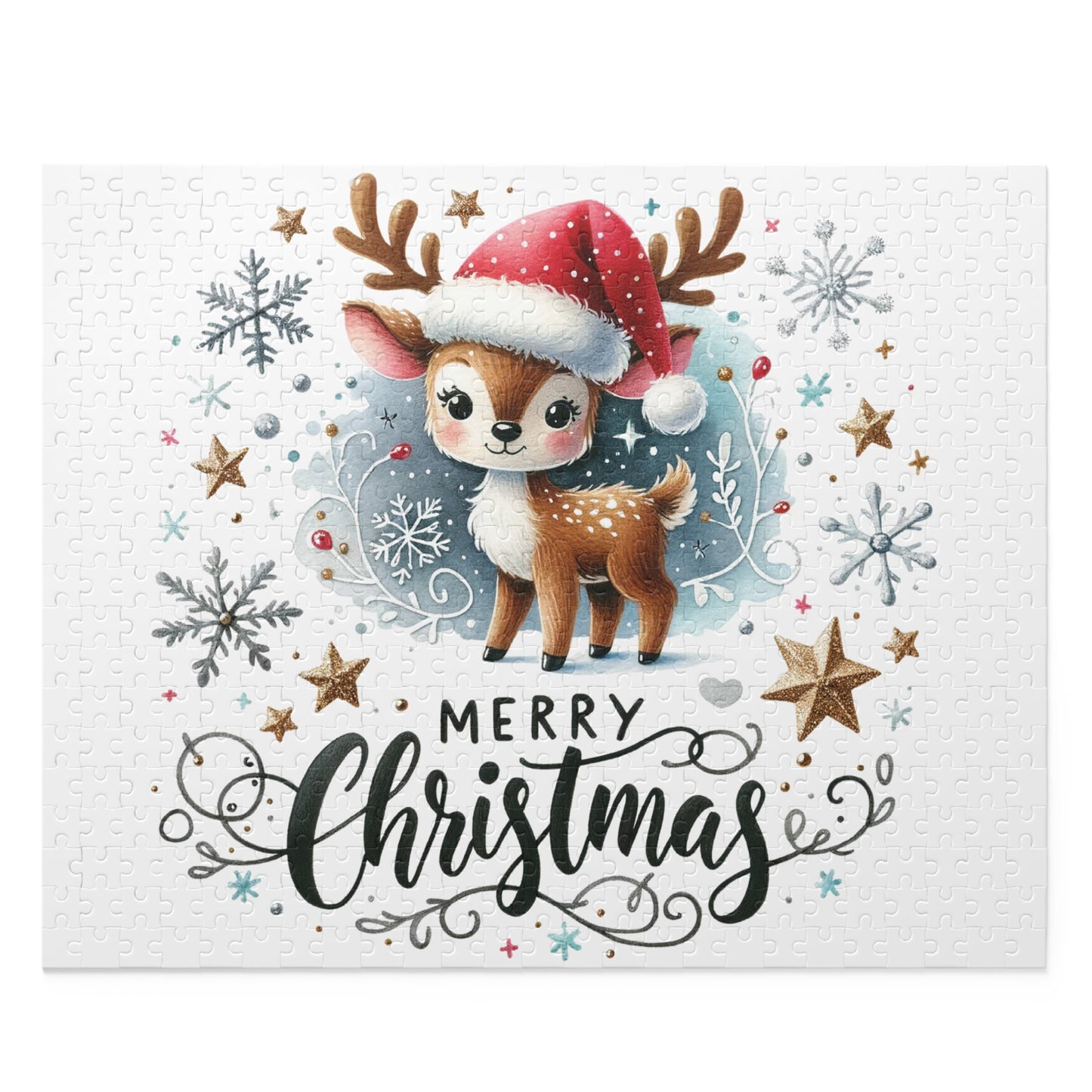 Personalised/Non-Personalised Puzzle, Christmas Reindeer (120, 252, 500-Piece)