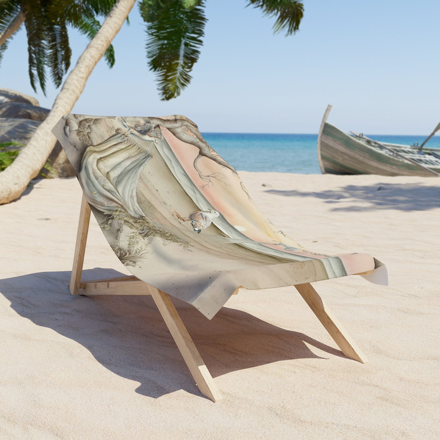Beach Towel, Beach Scene, Polycotton Towel, 2 sizes Available
