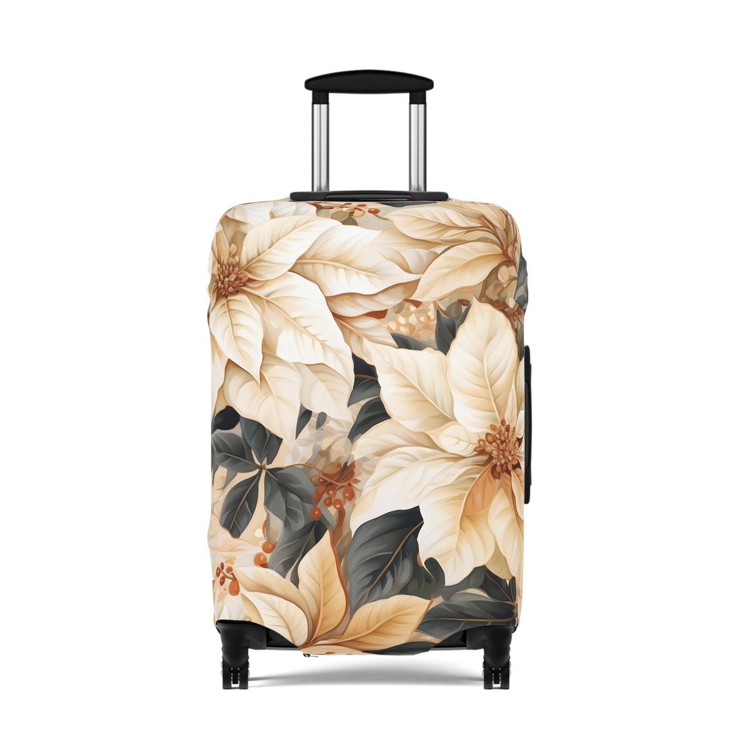 Luggage Cover, Cream Poinsettia