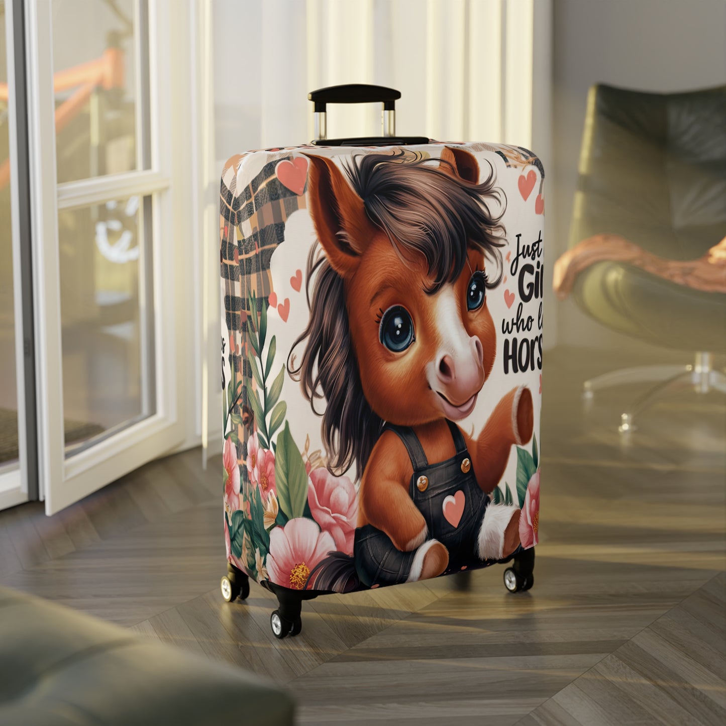 Luggage Cover, Just a Girl who Loves Horses, awd-3095