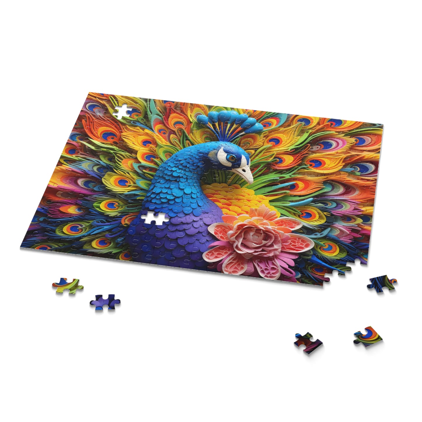 Personalised/Non-Personalised Puzzle, Peacock (120, 252, 500-Piece)