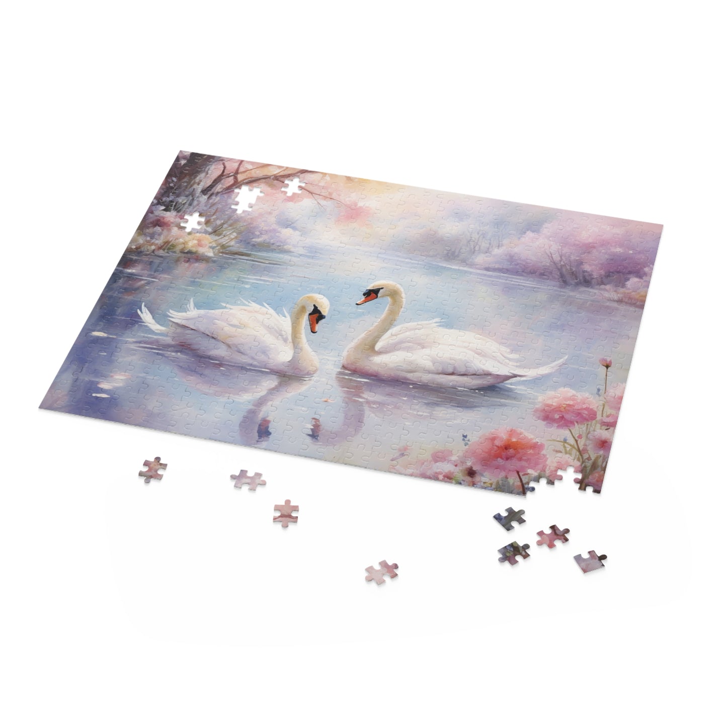 Personalised/Non-Personalised Puzzle, Swan (120, 252, 500-Piece)