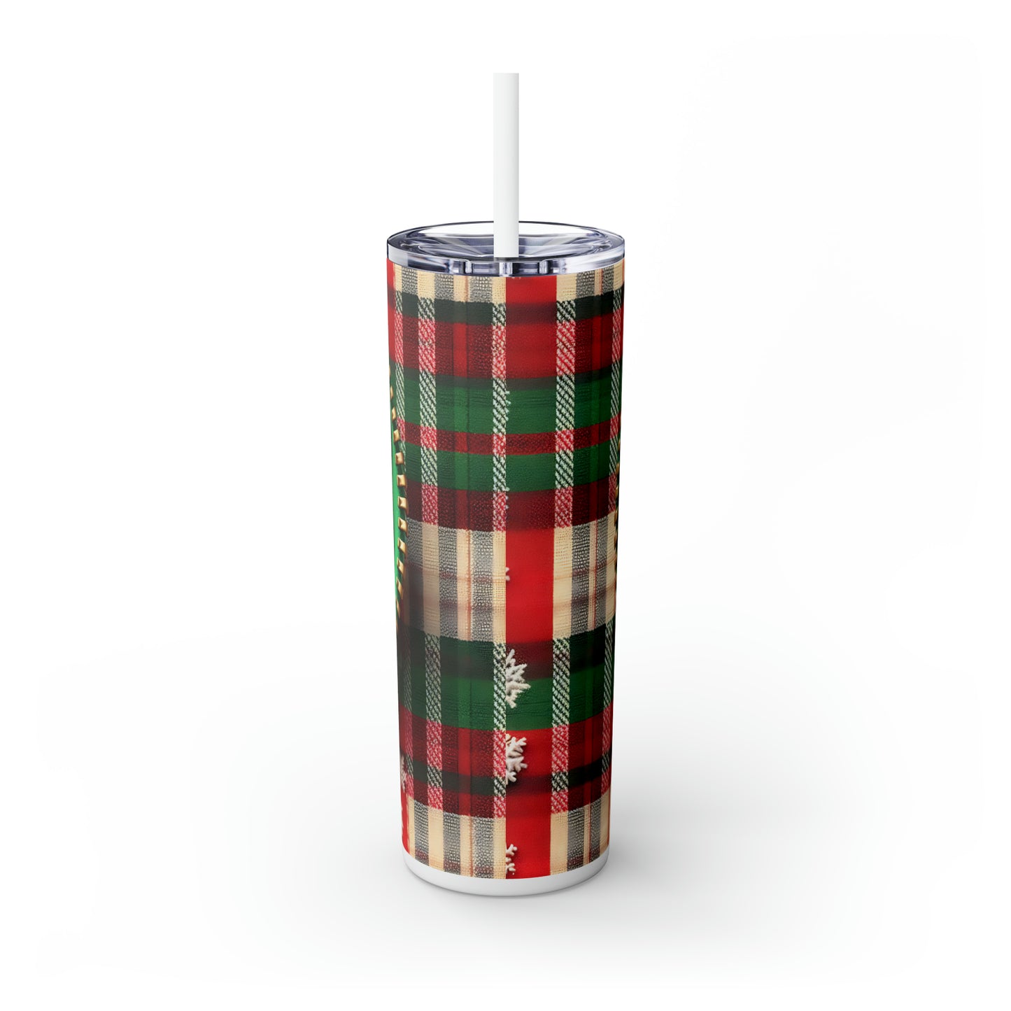 Skinny Tumbler with Straw, 20oz, Snowman