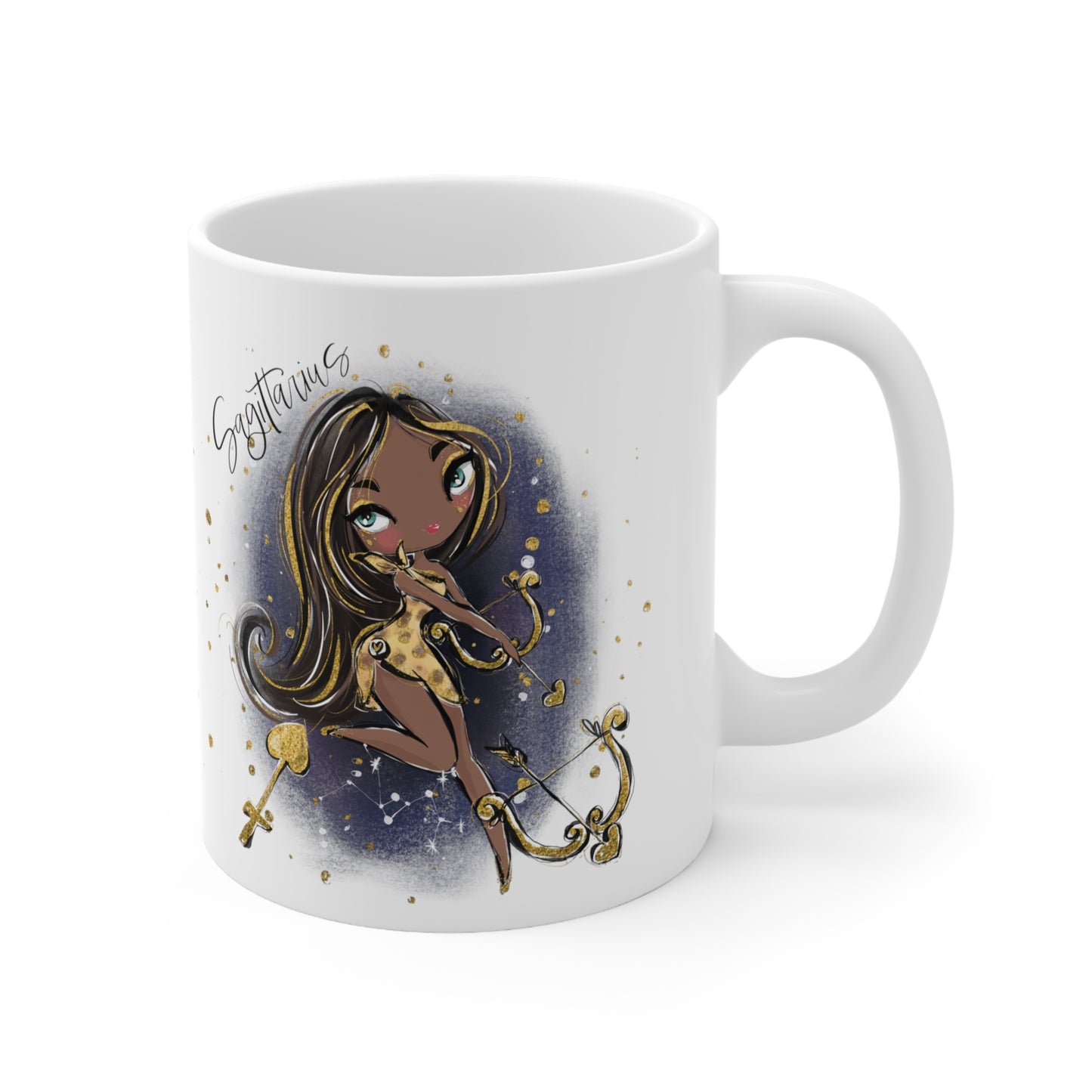 Personalised/Non Personalised Zodiac Sign, Sagittarius, Ceramic Mug 11oz