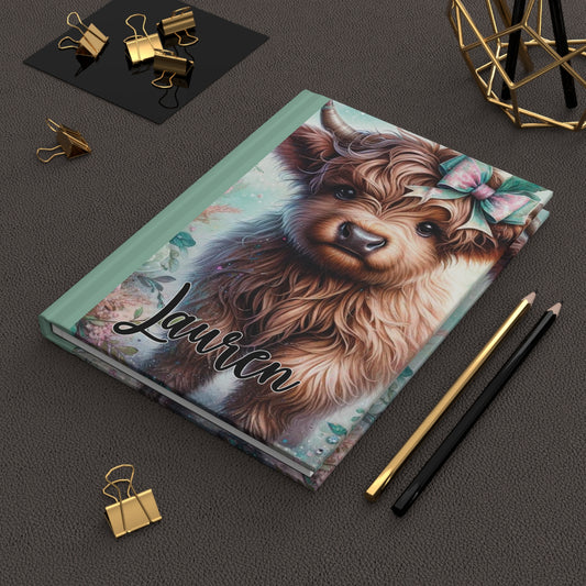 Personalised Hardcover Journal Matte, Highland Cow, awd-1418