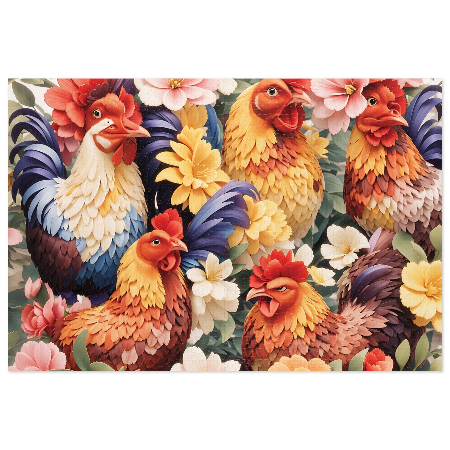 Jigsaw Puzzle, Chickens/Rooster, Personalised/Non-Personalised (30, 110, 252, 500,1000-Piece)