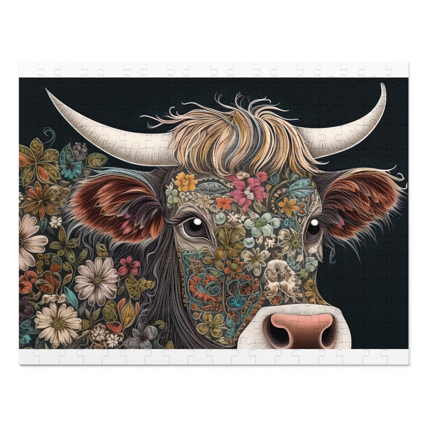 Jigsaw Puzzle, Highland Cow, Personalised/Non-Personalised (30, 110, 252, 500,1000-Piece)