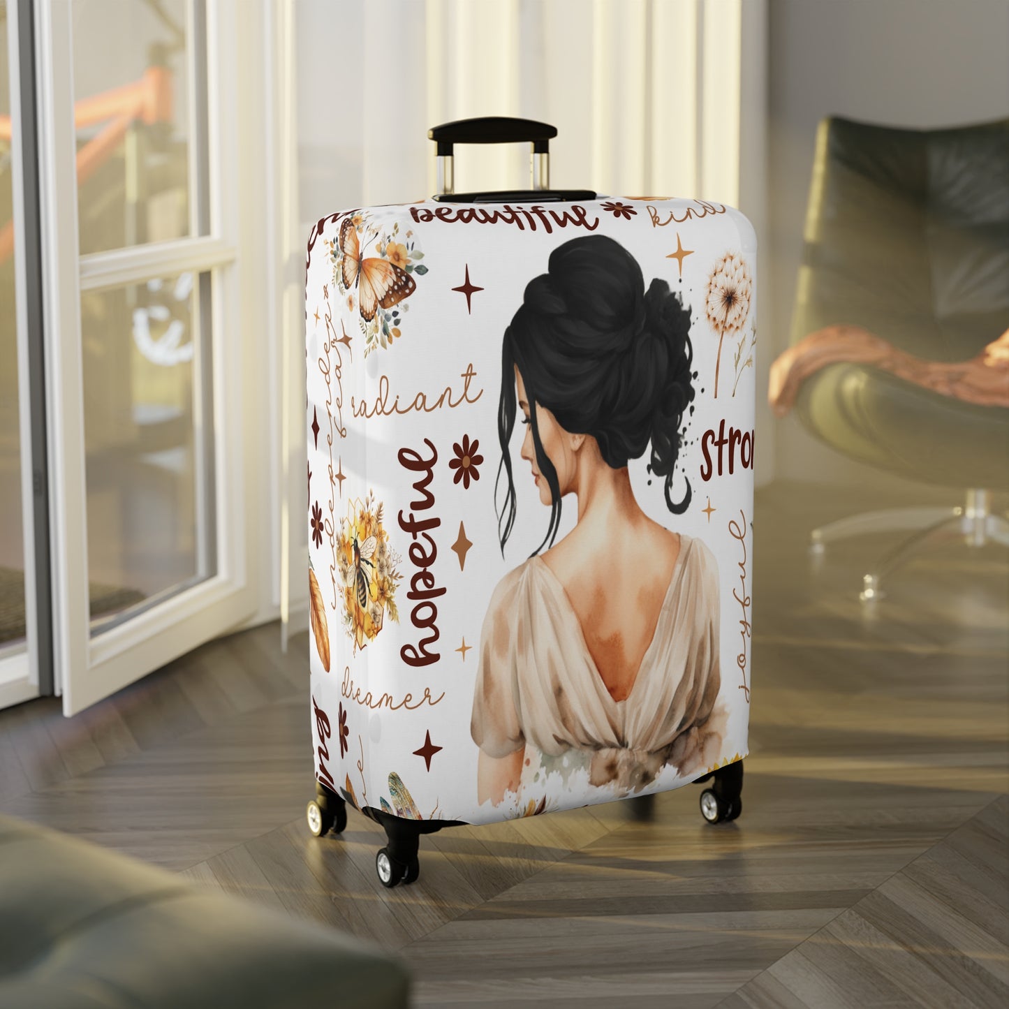 Luggage Cover, Affirmations, Black Hair, awd-502