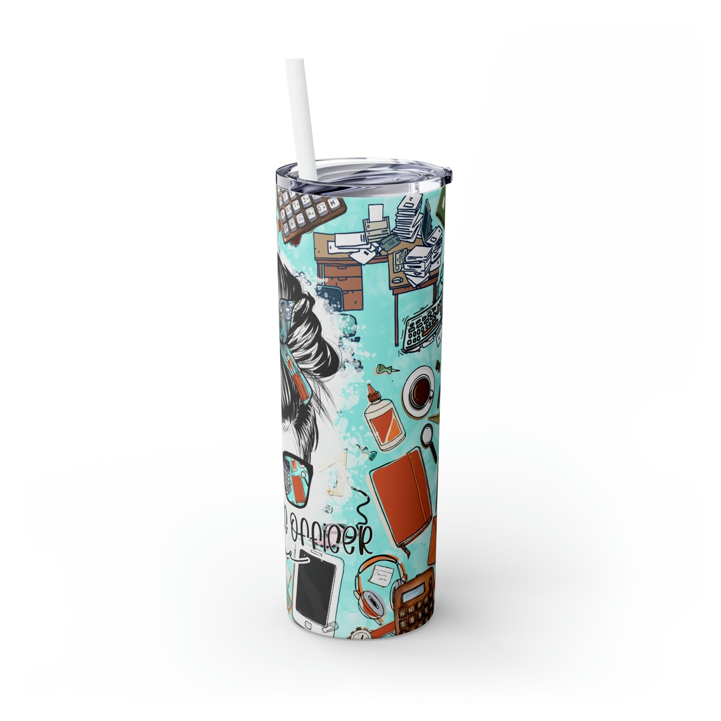 Skinny Tumbler with Straw, 20oz, Accounting Officer