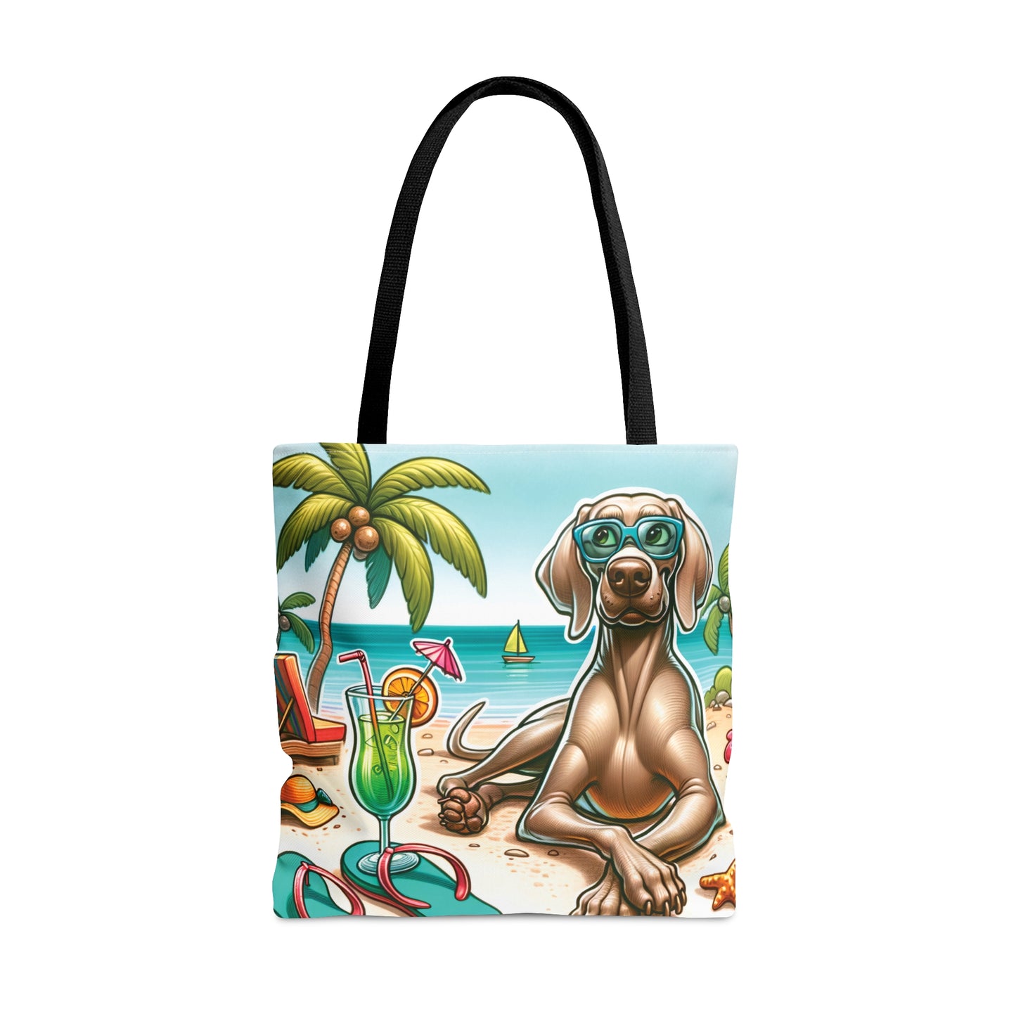 Tote Bag, Dog on Beach, Weimaraner2, Tote bag, awd-1251