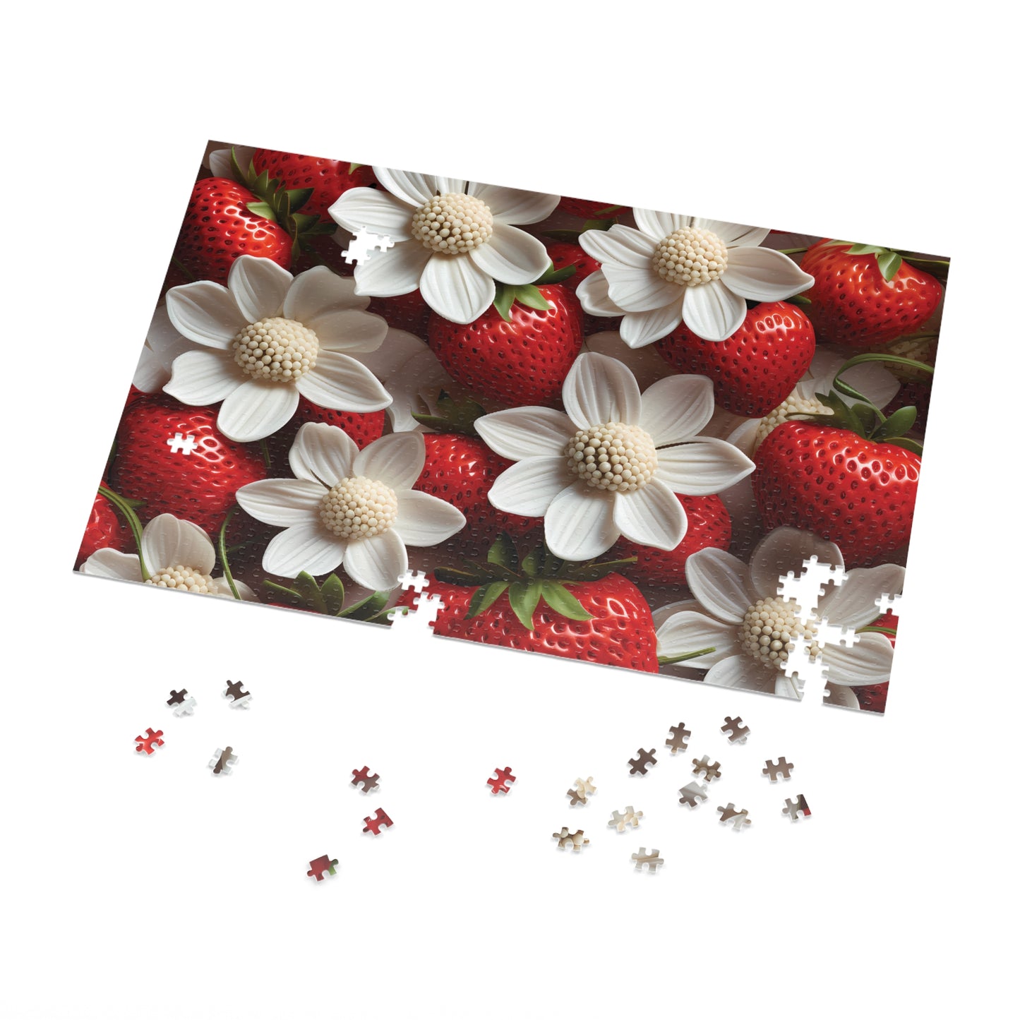 Jigsaw Puzzle, Floral, Strawberries, Personalised/Non-Personalised (30, 110, 252, 500,1000-Piece)