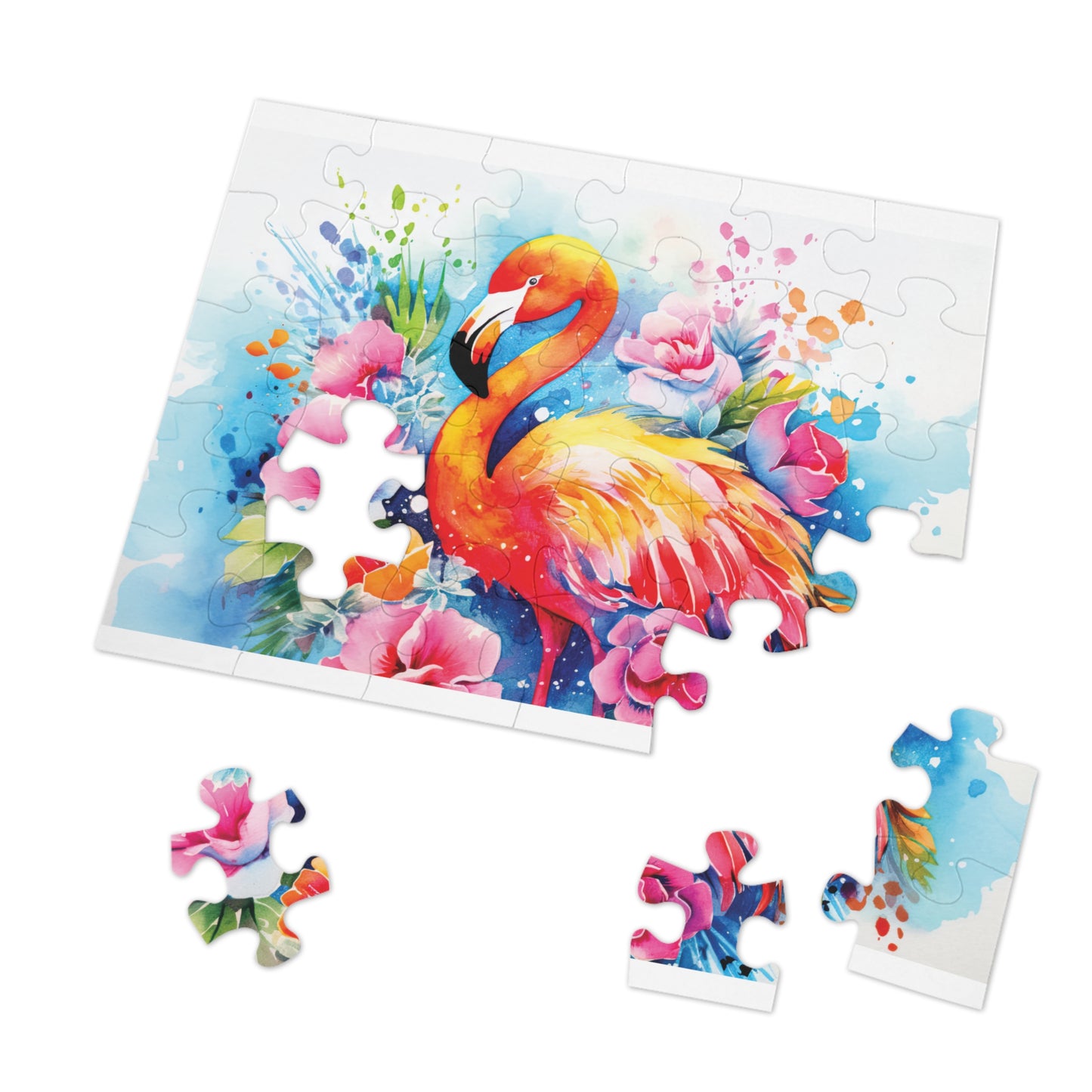 Jigsaw Puzzle, Flamingo, Personalised/Non-Personalised (30, 110, 252, 500,1000-Piece)